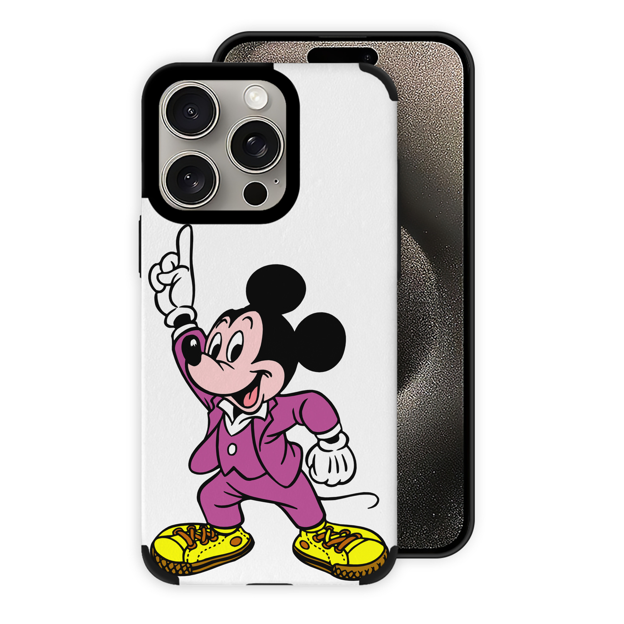 （画像用） ミッキーマウス Mickey Mouse 【iPhone15ProMax対応】 PUレザー スマホケース 耐衝撃＆黄変防止