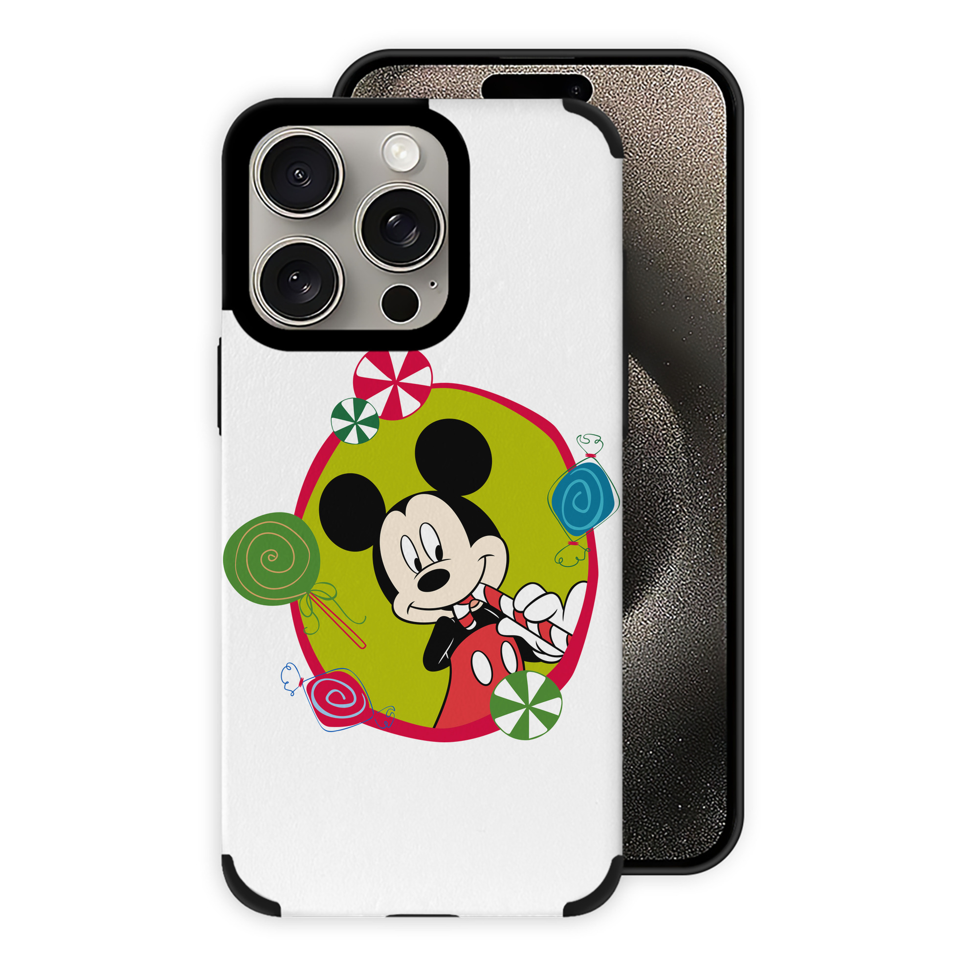 （画像用） ミッキーマウス Mickey Mouse 【iPhone15ProMax対応】 PUレザー スマホケース 耐衝撃＆黄変防止