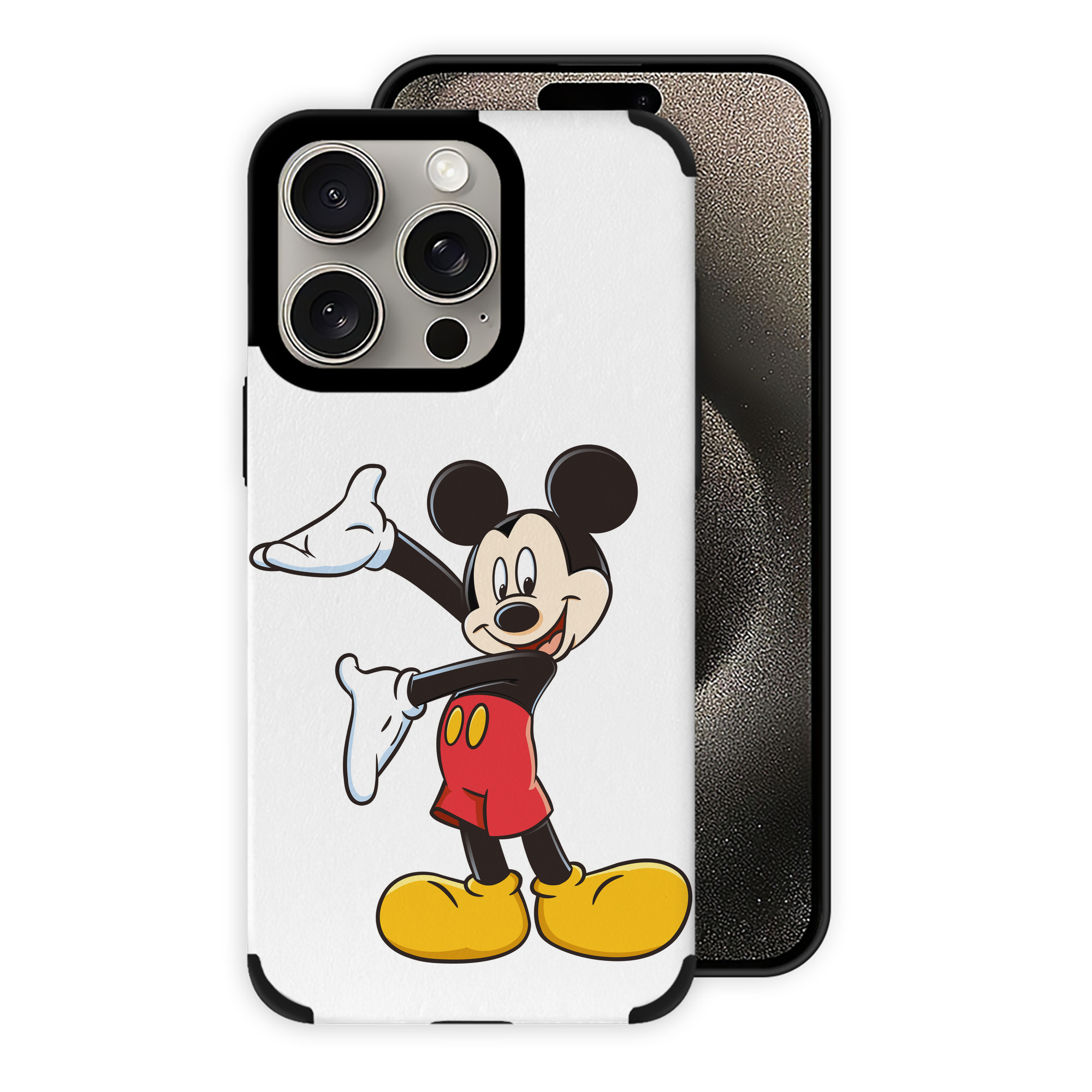 （画像用） ミッキーマウス Mickey Mouse 【iPhone15ProMax対応】 PUレザー スマホケース 耐衝撃＆黄変防止