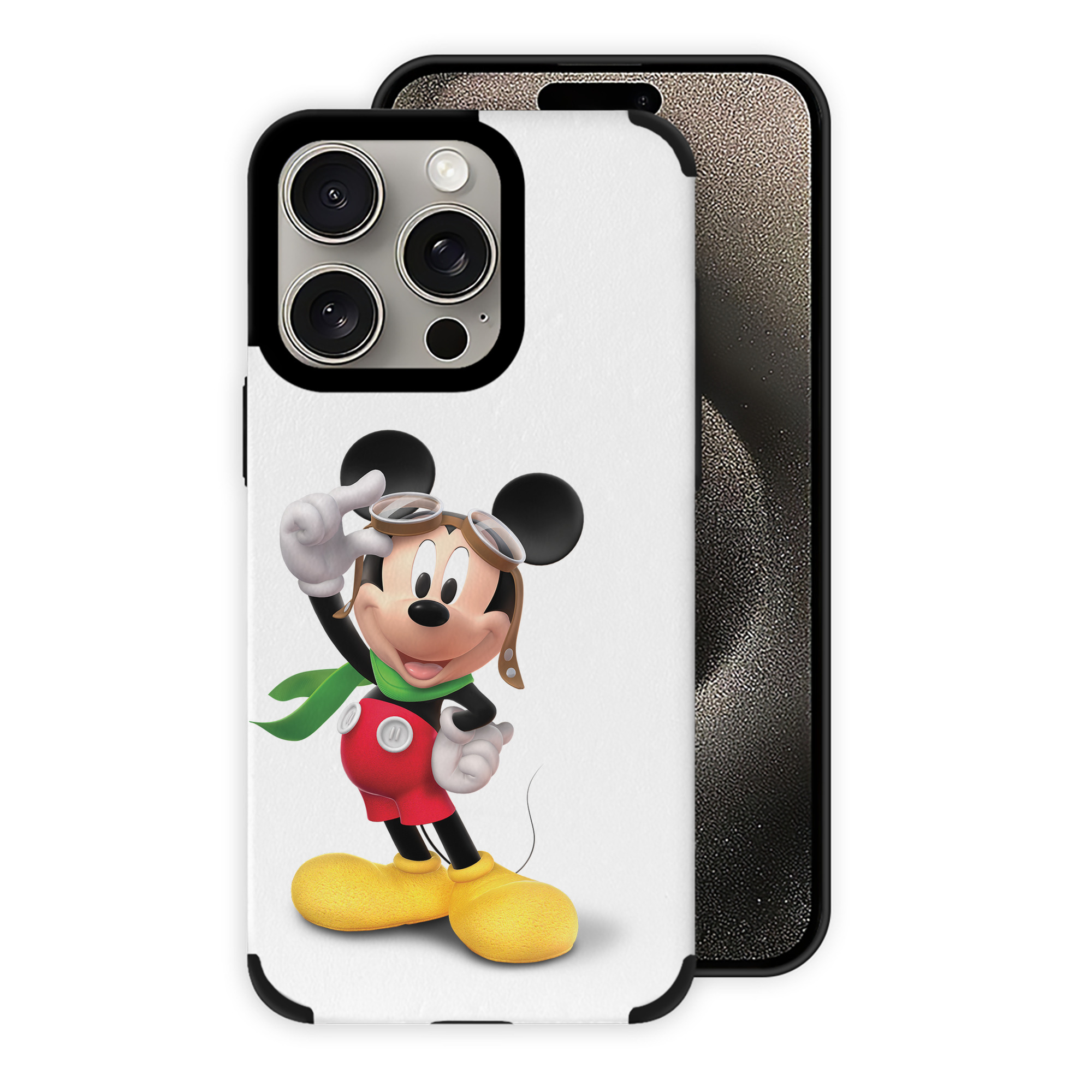 （画像用） ミッキーマウス Mickey Mouse 【iPhone15ProMax対応】 PUレザー スマホケース 耐衝撃＆黄変防止