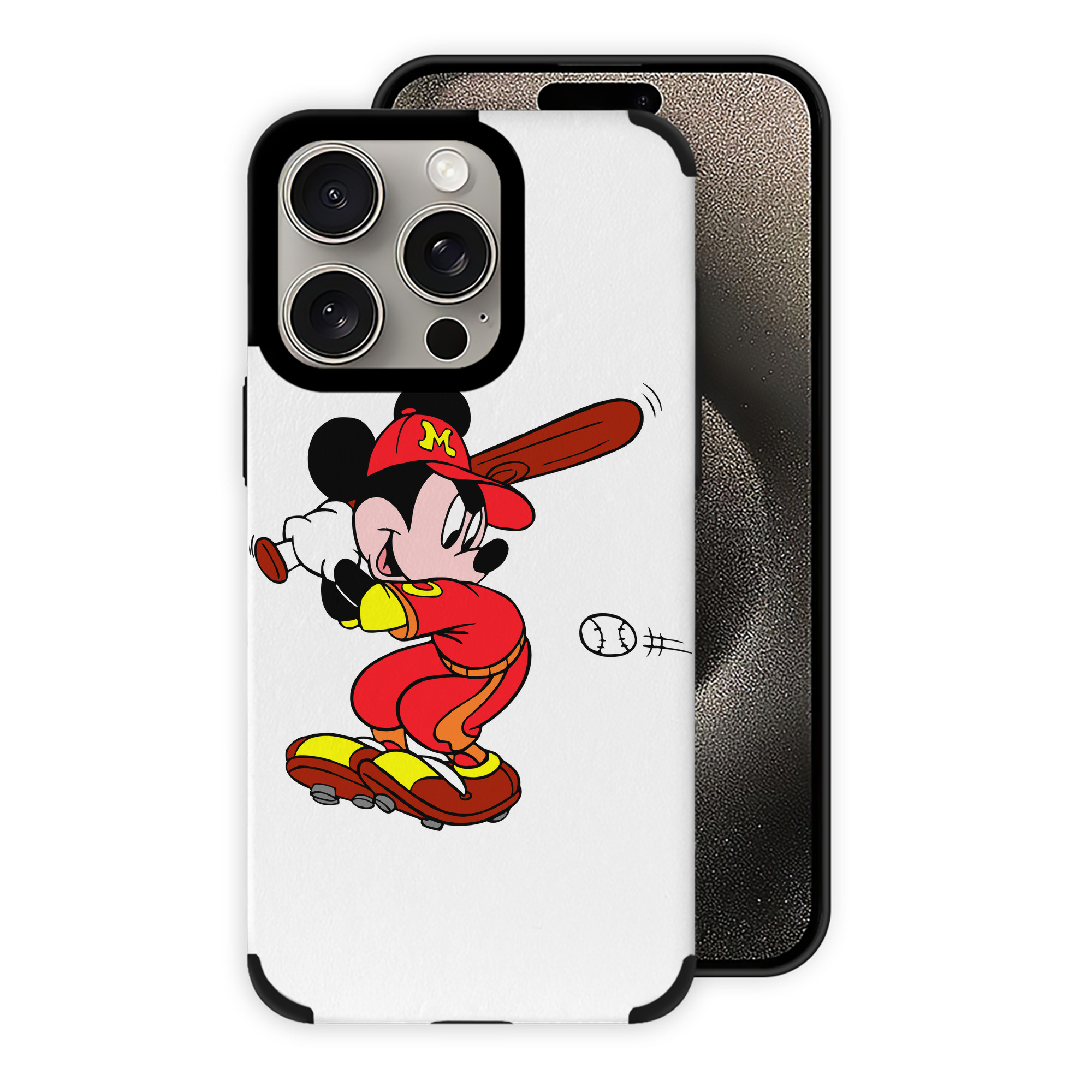 （画像用） ミッキーマウス Mickey Mouse 【iPhone15ProMax対応】 PUレザー スマホケース 耐衝撃＆黄変防止