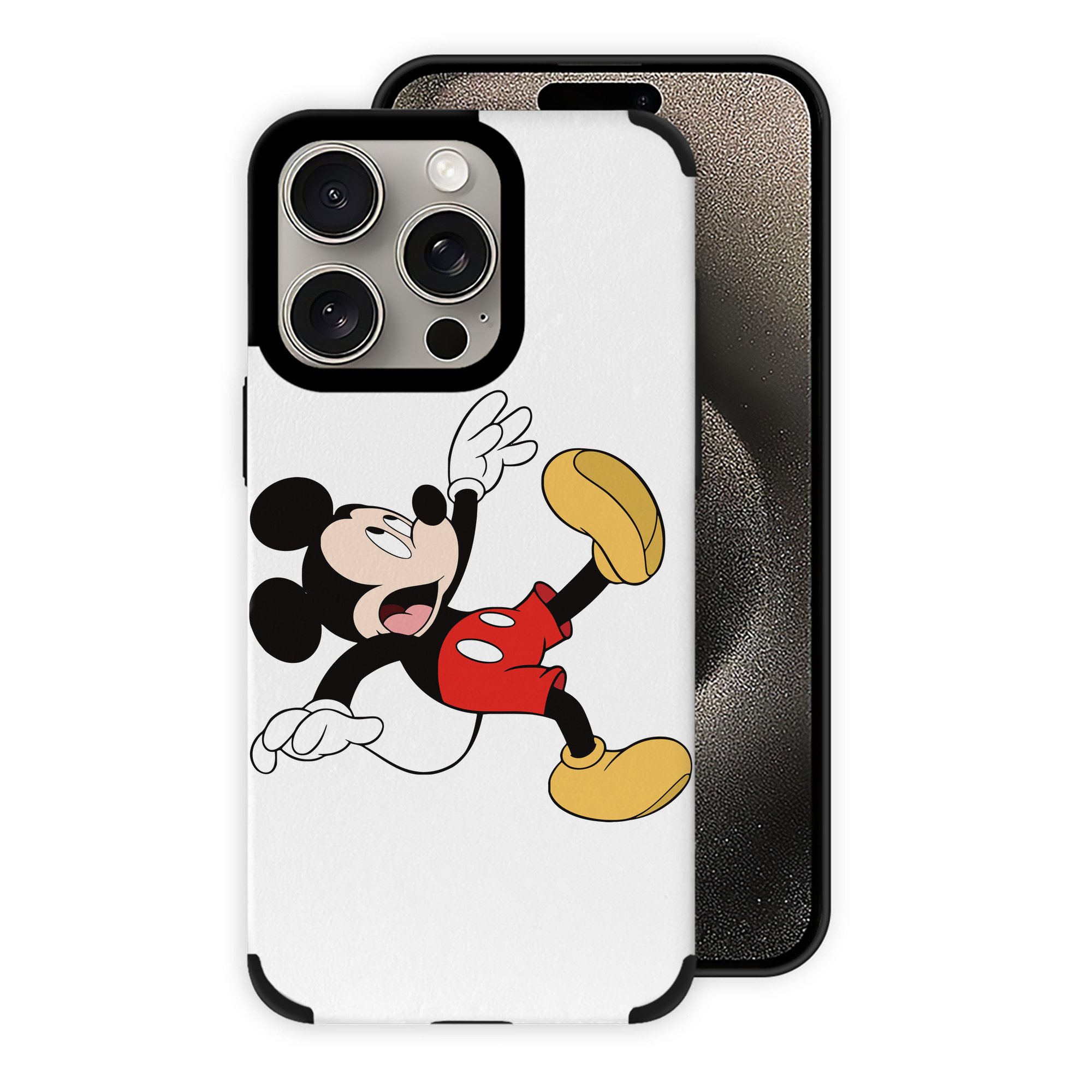 （画像用） ミッキーマウス Mickey Mouse 【iPhone15ProMax対応】 PUレザー スマホケース 耐衝撃＆黄変防止