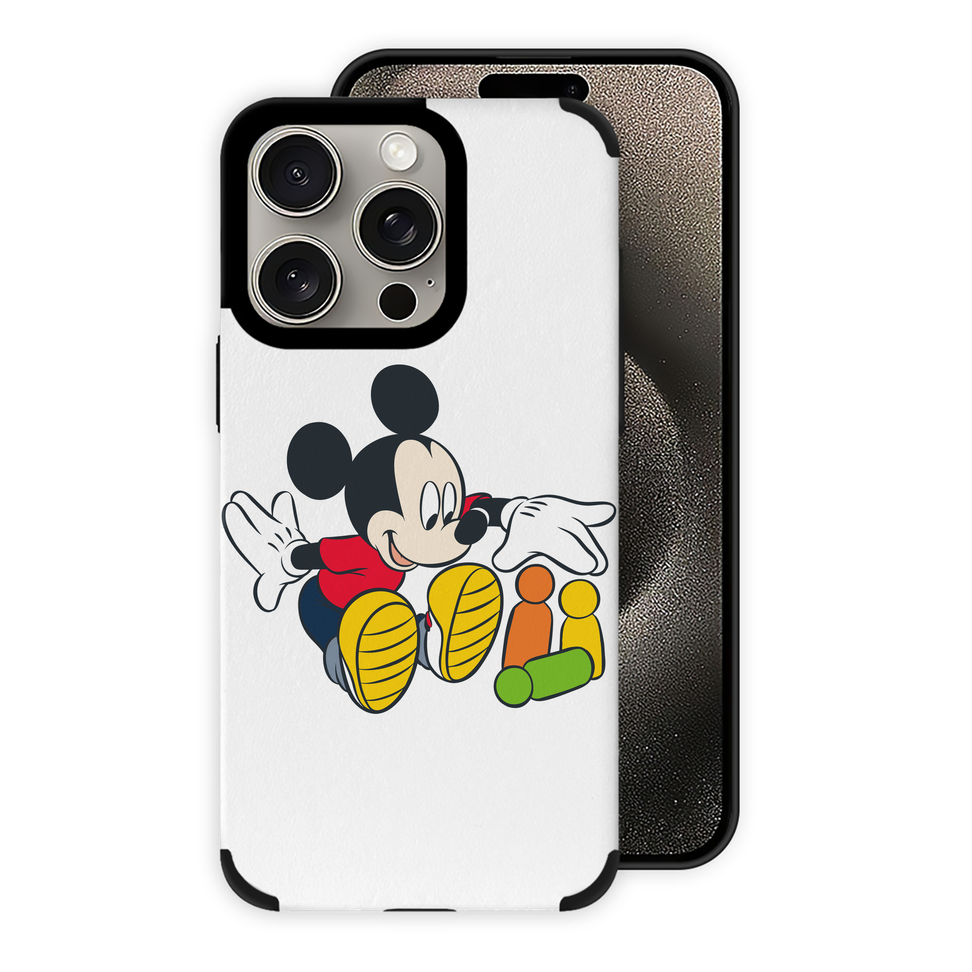 （画像用） ミッキーマウス Mickey Mouse 【iPhone15ProMax対応】 PUレザー スマホケース 耐衝撃＆黄変防止