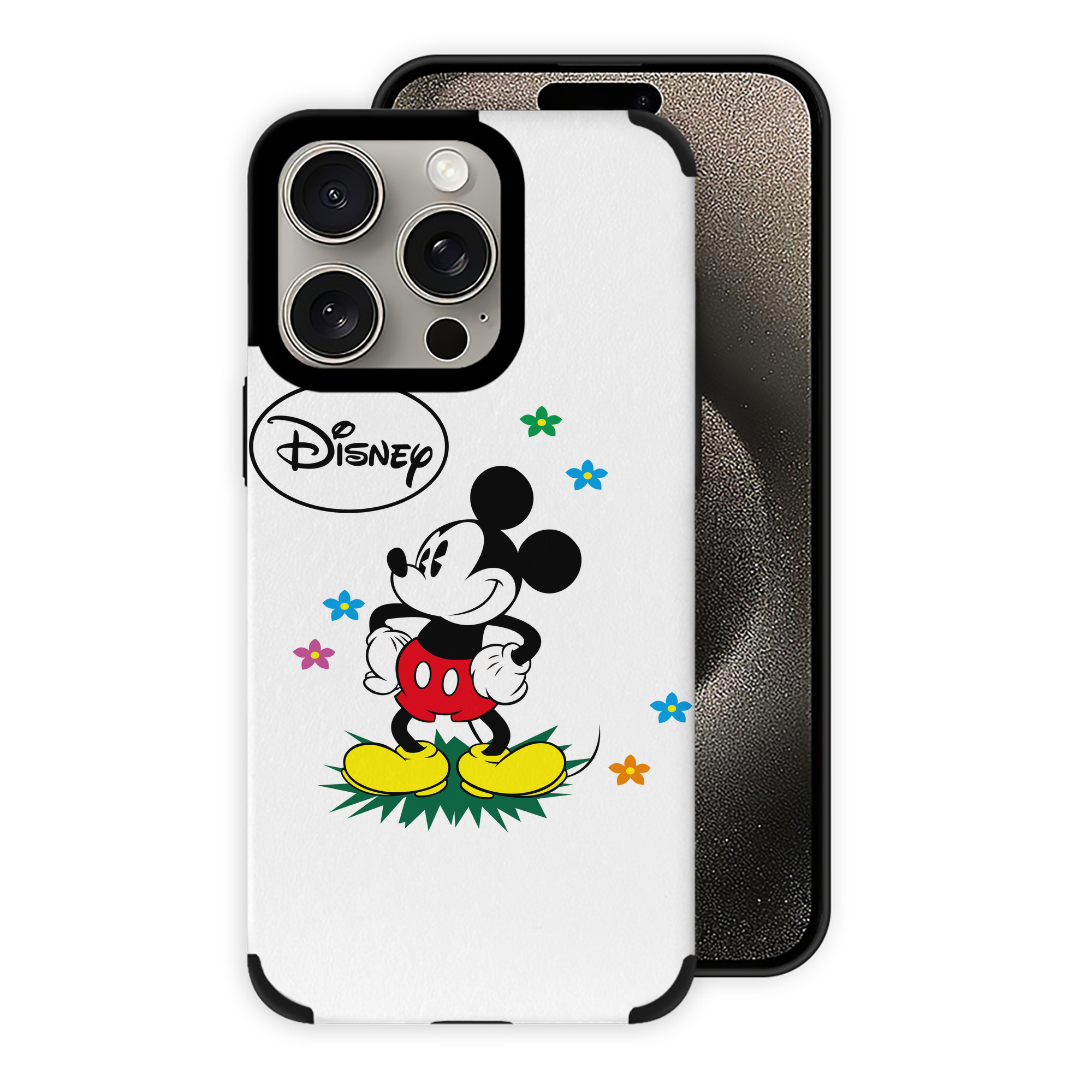 （画像用） ミッキーマウス Mickey Mouse 【iPhone15ProMax対応】 PUレザー スマホケース 耐衝撃＆黄変防止