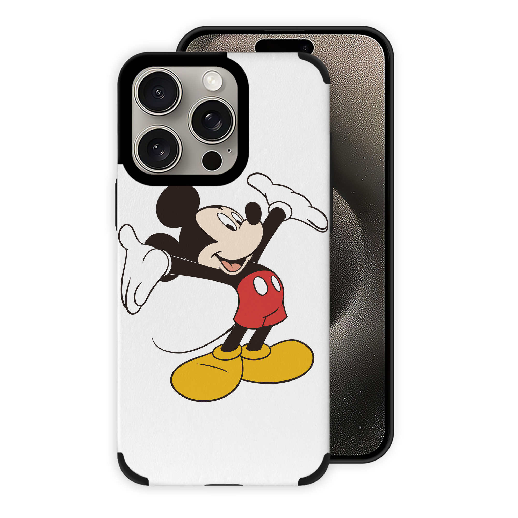 （画像用） ミッキーマウス Mickey Mouse 【iPhone15ProMax対応】 PUレザー スマホケース 耐衝撃＆黄変防止