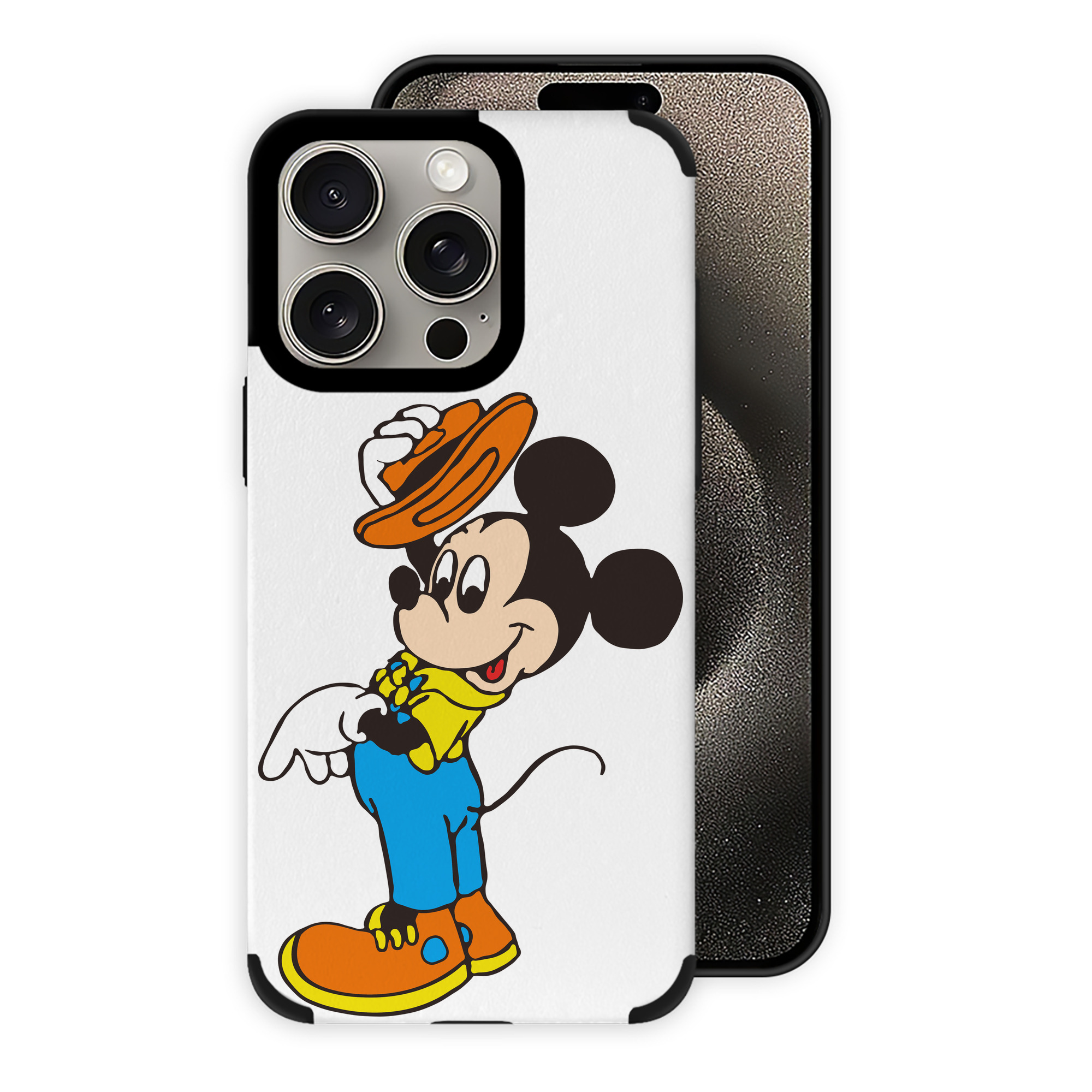 （画像用） ミッキーマウス Mickey Mouse 【iPhone15ProMax対応】 PUレザー スマホケース 耐衝撃＆黄変防止