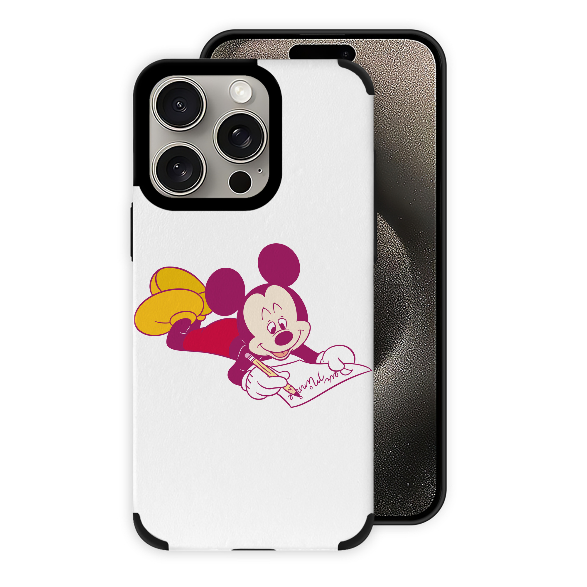 （画像用） ミッキーマウス Mickey Mouse 【iPhone15ProMax対応】 PUレザー スマホケース 耐衝撃＆黄変防止
