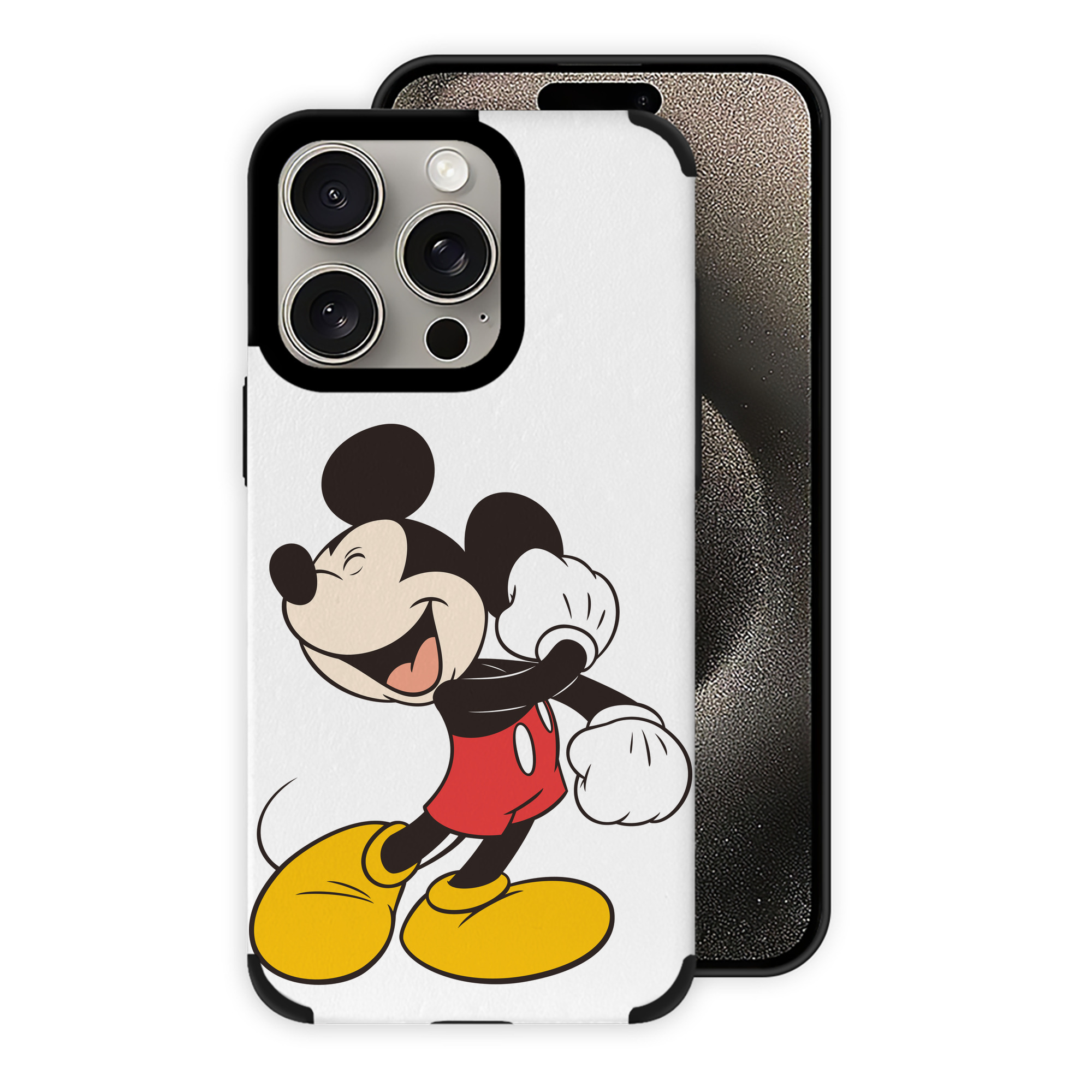 （画像用） ミッキーマウス Mickey Mouse 【iPhone15ProMax対応】 PUレザー スマホケース 耐衝撃＆黄変防止
