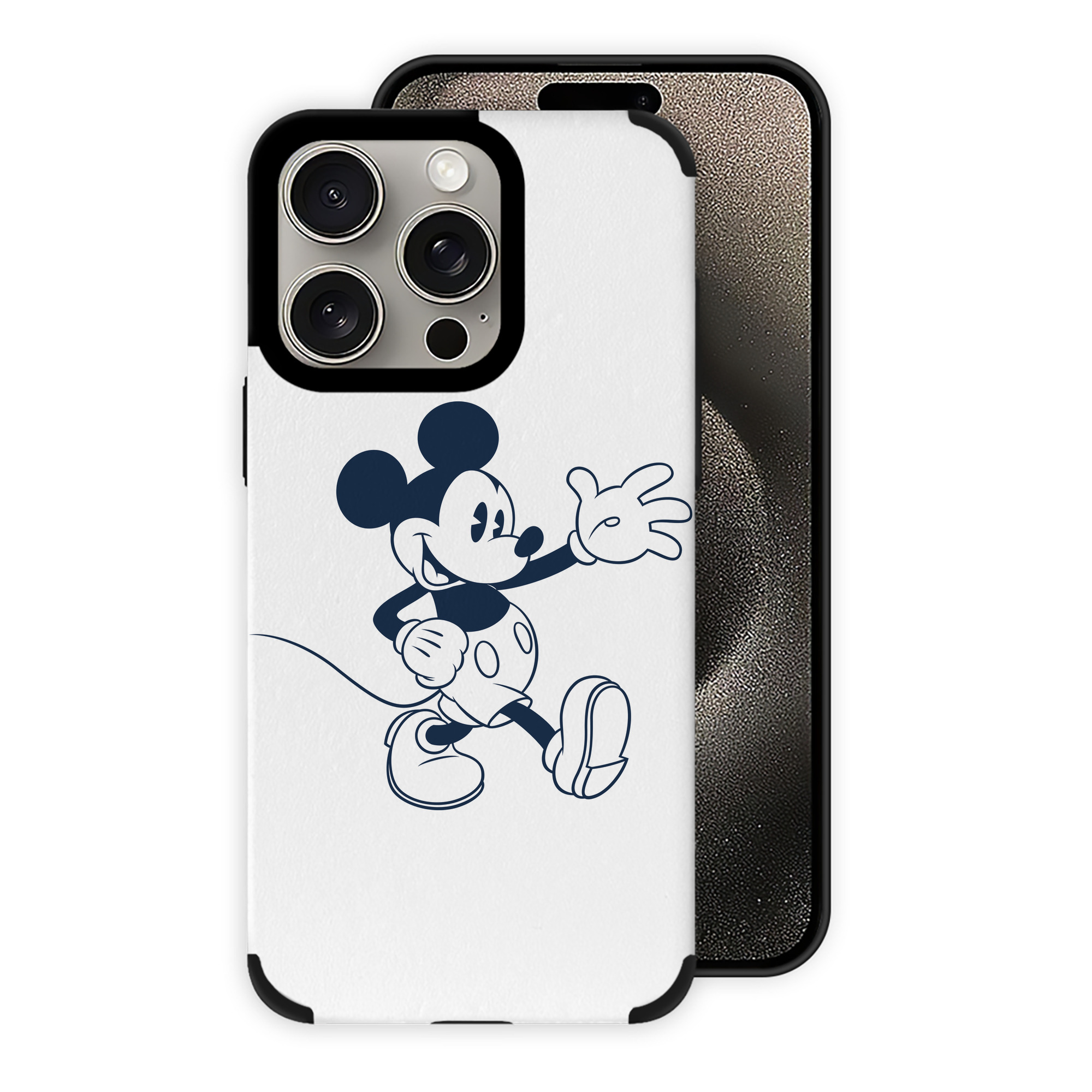 （画像用） ミッキーマウス Mickey Mouse 【iPhone15ProMax対応】 PUレザー スマホケース 耐衝撃＆黄変防止