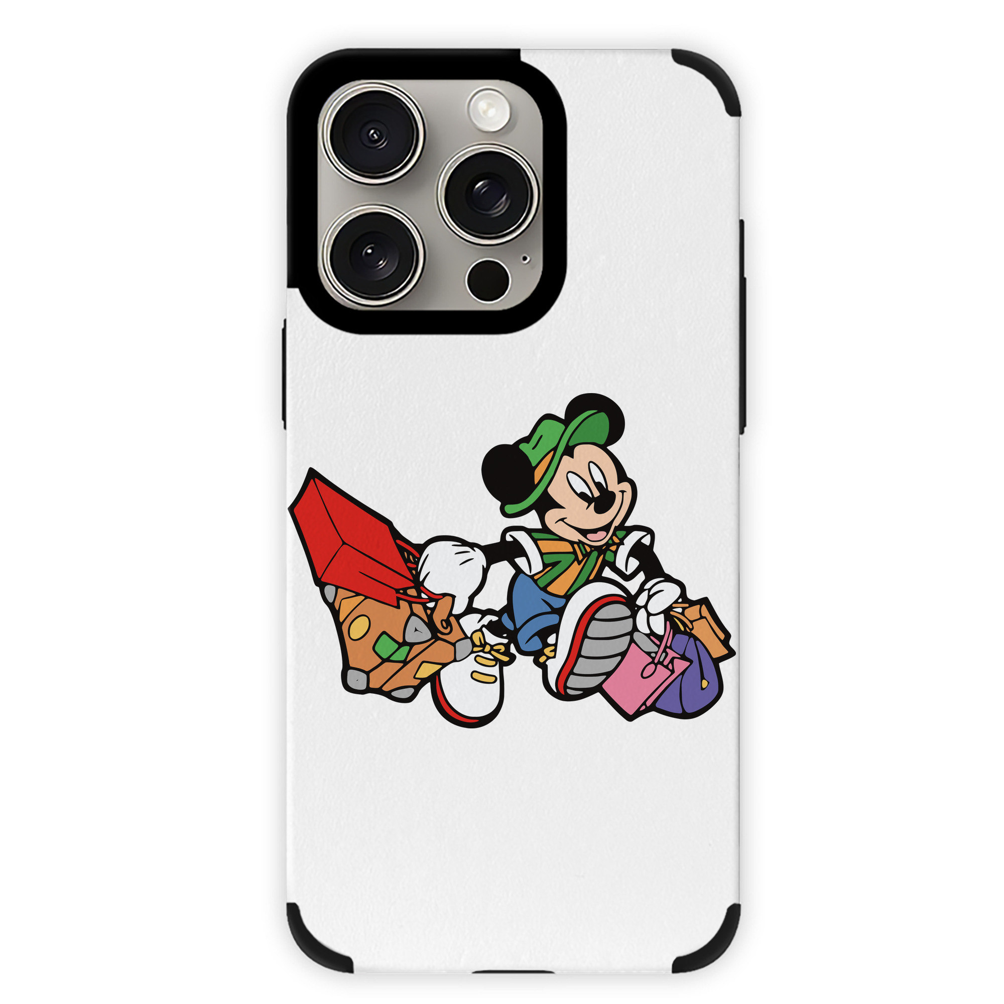 （画像用） ミッキーマウス Mickey Mouse 【iPhone15ProMax対応】 PUレザー スマホケース 耐衝撃＆黄変防止
