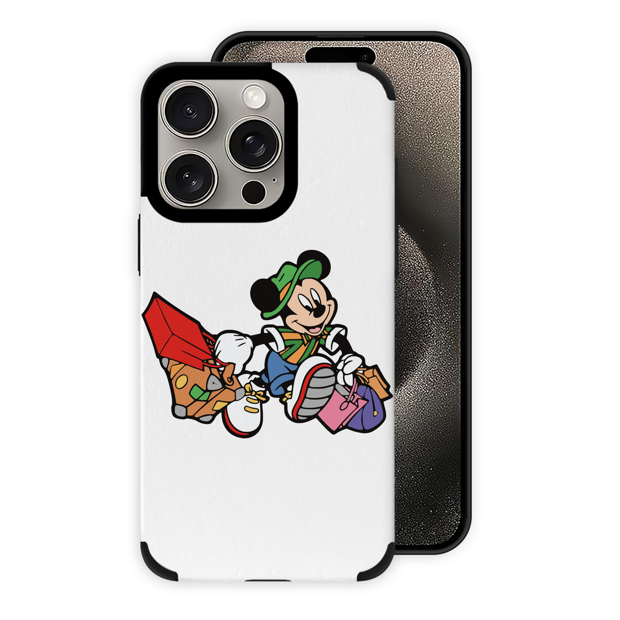 （画像用） ミッキーマウス Mickey Mouse 【iPhone15ProMax対応】 PUレザー スマホケース 耐衝撃＆黄変防止
