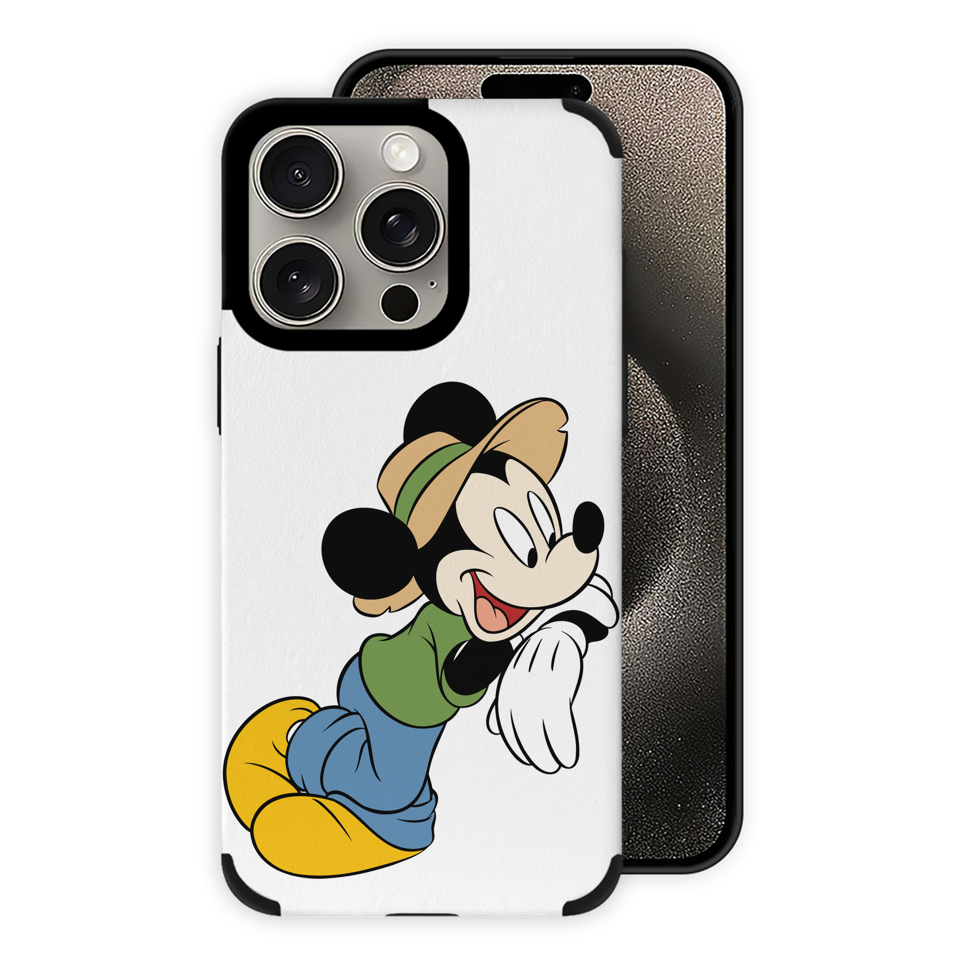 （画像用） ミッキーマウス Mickey Mouse 【iPhone15ProMax対応】 PUレザー スマホケース 耐衝撃＆黄変防止