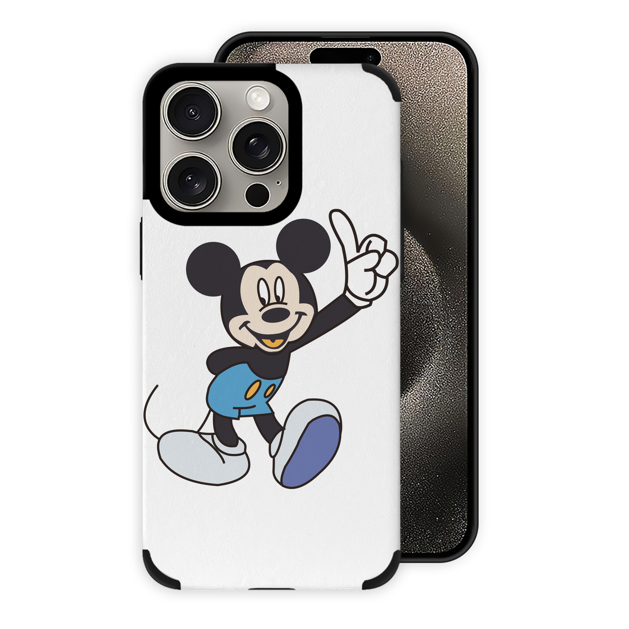 （画像用） ミッキーマウス Mickey Mouse 【iPhone15ProMax対応】 PUレザー スマホケース 耐衝撃＆黄変防止