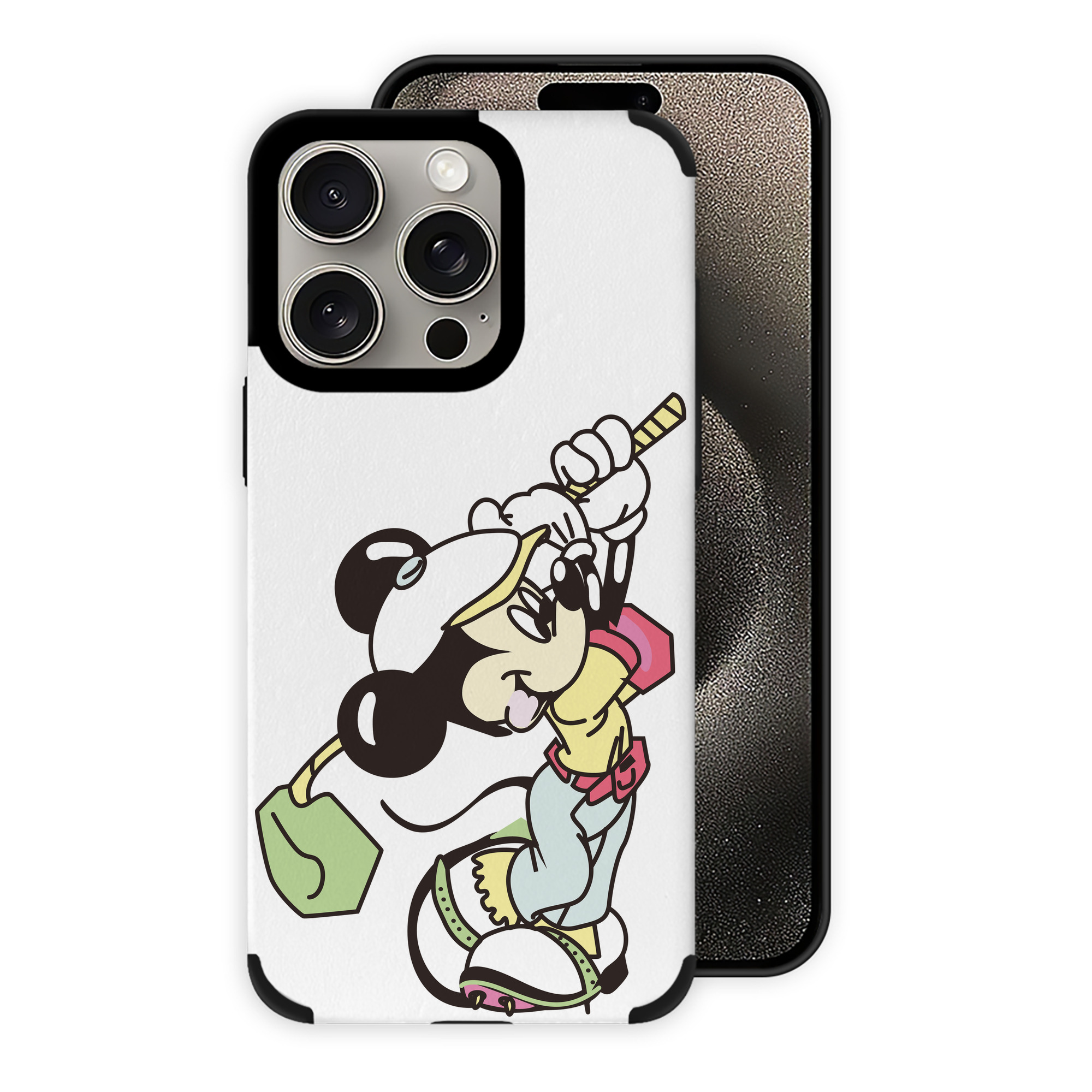 （画像用） ミッキーマウス Mickey Mouse 【iPhone15ProMax対応】 PUレザー スマホケース 耐衝撃＆黄変防止