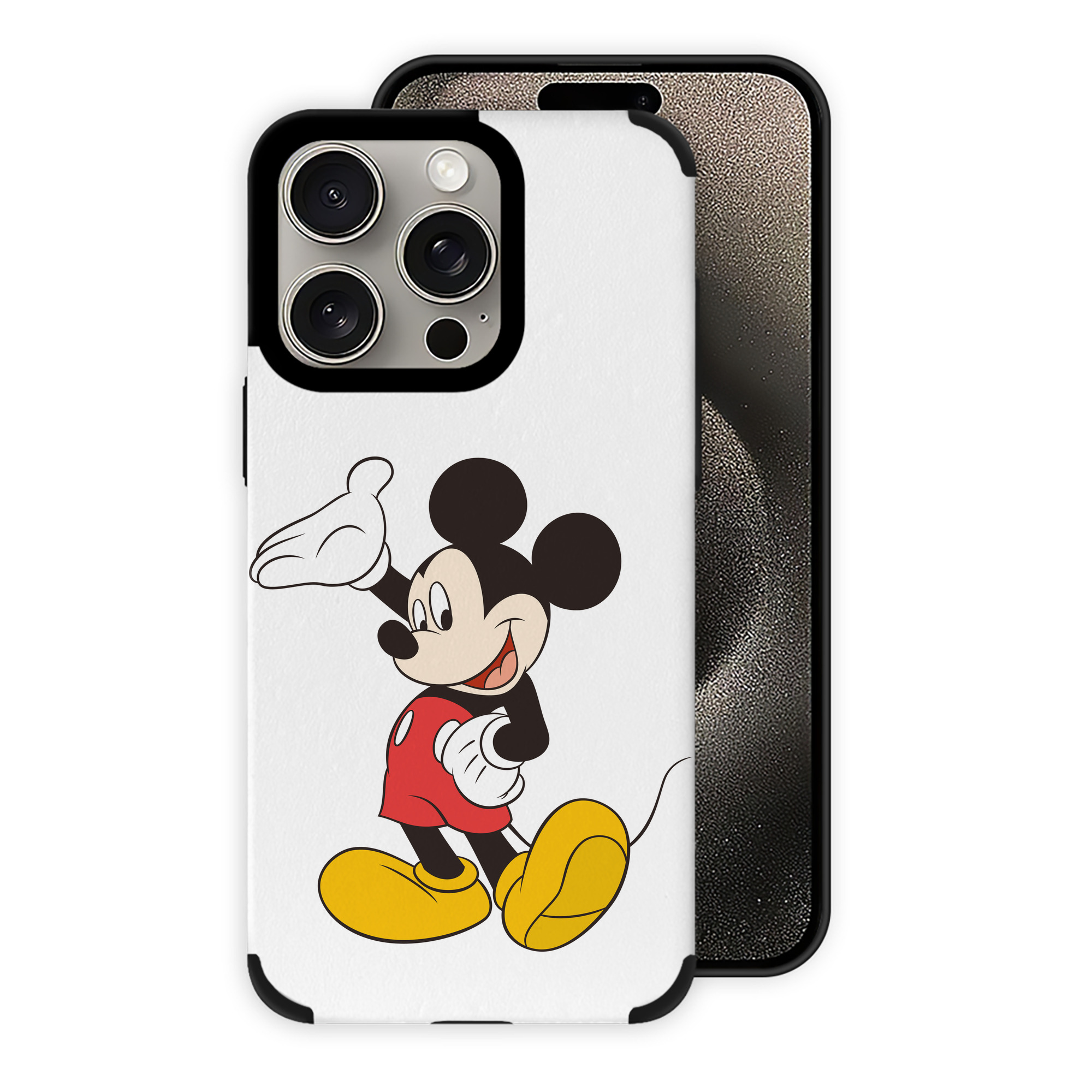 （画像用） ミッキーマウス Mickey Mouse 【iPhone15ProMax対応】 PUレザー スマホケース 耐衝撃＆黄変防止