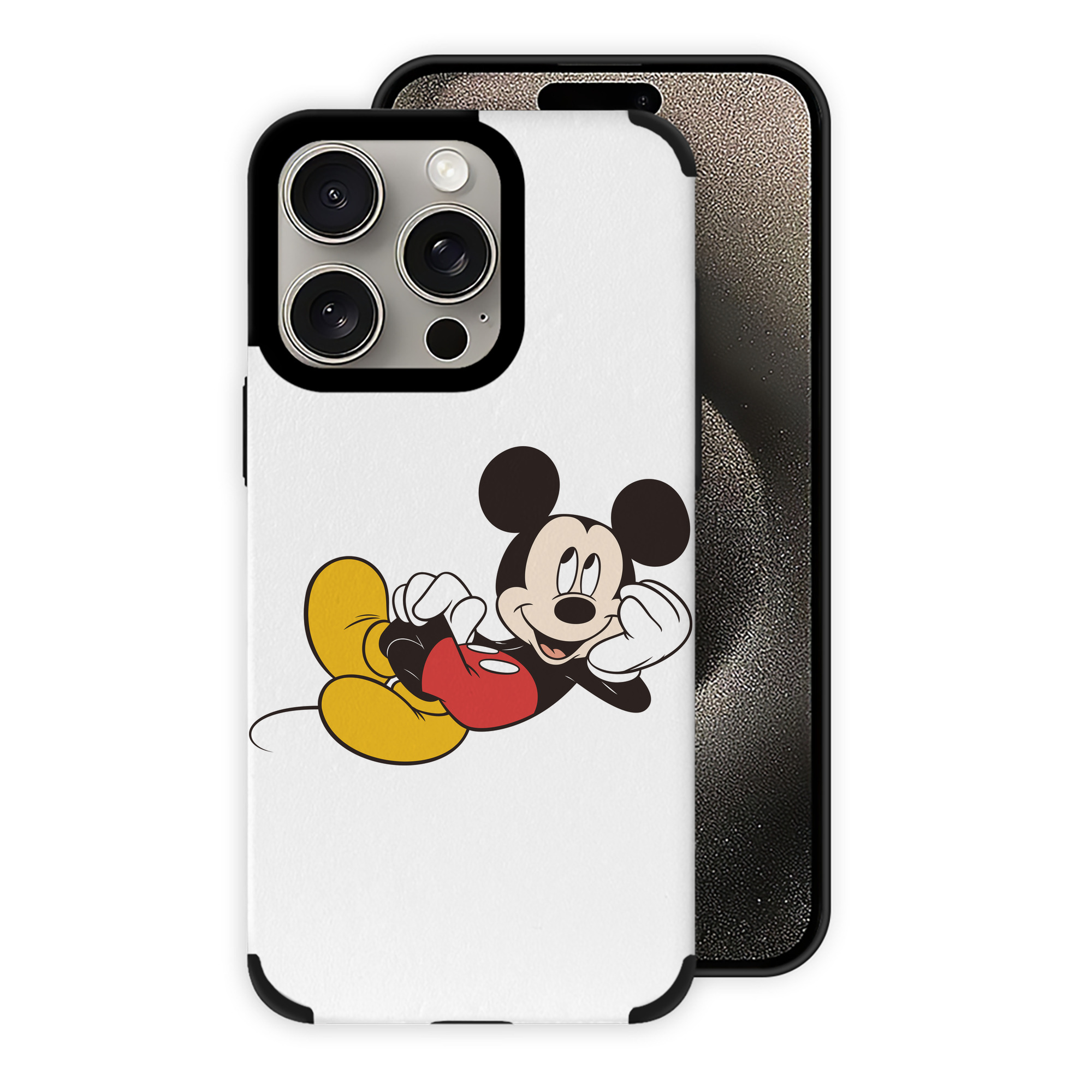 （画像用） ミッキーマウス Mickey Mouse 【iPhone15ProMax対応】 PUレザー スマホケース 耐衝撃＆黄変防止