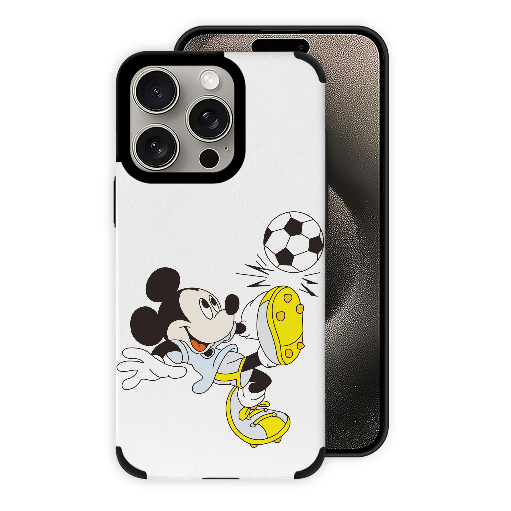 （画像用） ミッキーマウス Mickey Mouse 【iPhone15ProMax対応】 PUレザー スマホケース 耐衝撃＆黄変防止