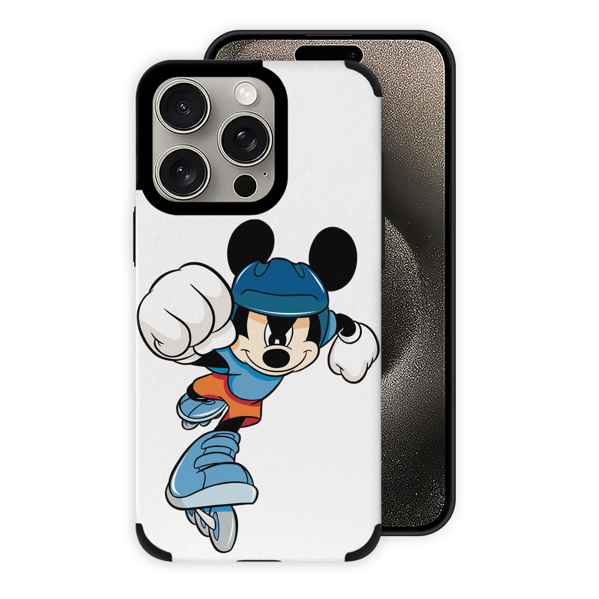 （画像用） ミッキーマウス Mickey Mouse 【iPhone15ProMax対応】 PUレザー スマホケース 耐衝撃＆黄変防止