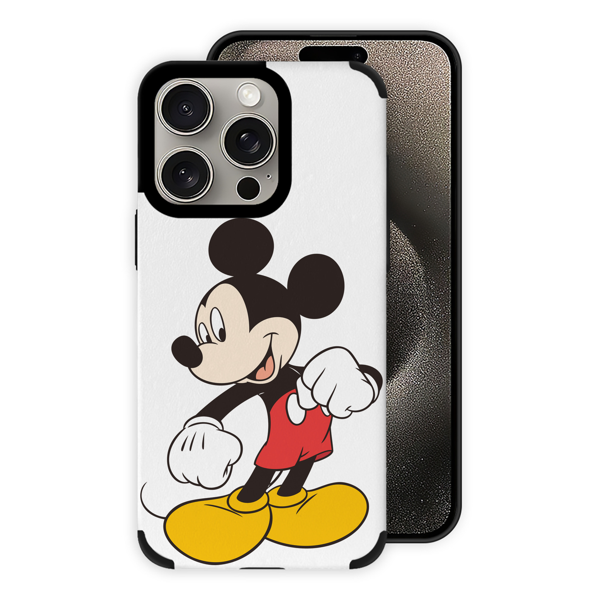 （画像用） ミッキーマウス Mickey Mouse 【iPhone15ProMax対応】 PUレザー スマホケース 耐衝撃＆黄変防止
