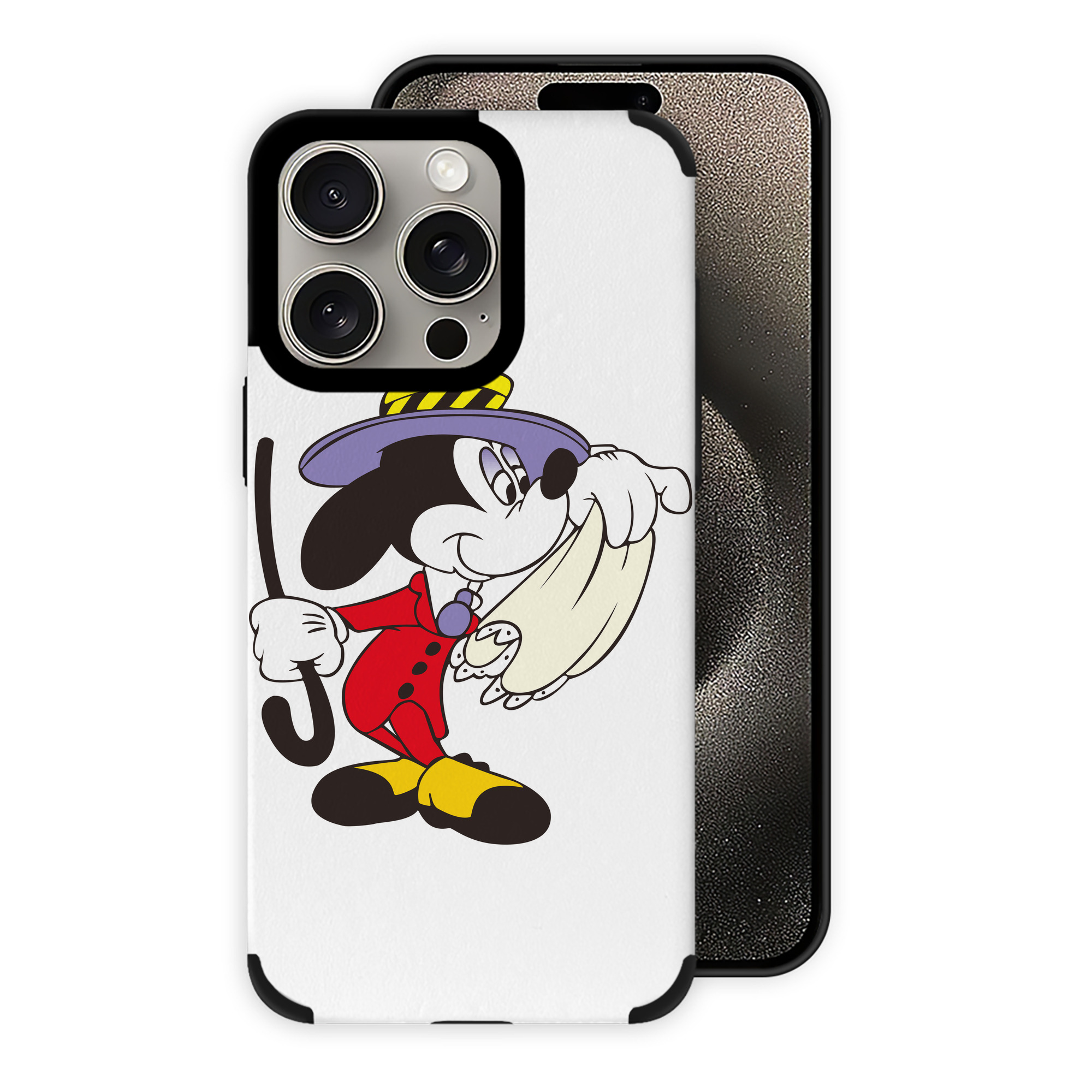 （画像用） ミッキーマウス Mickey Mouse 【iPhone15ProMax対応】 PUレザー スマホケース 耐衝撃＆黄変防止