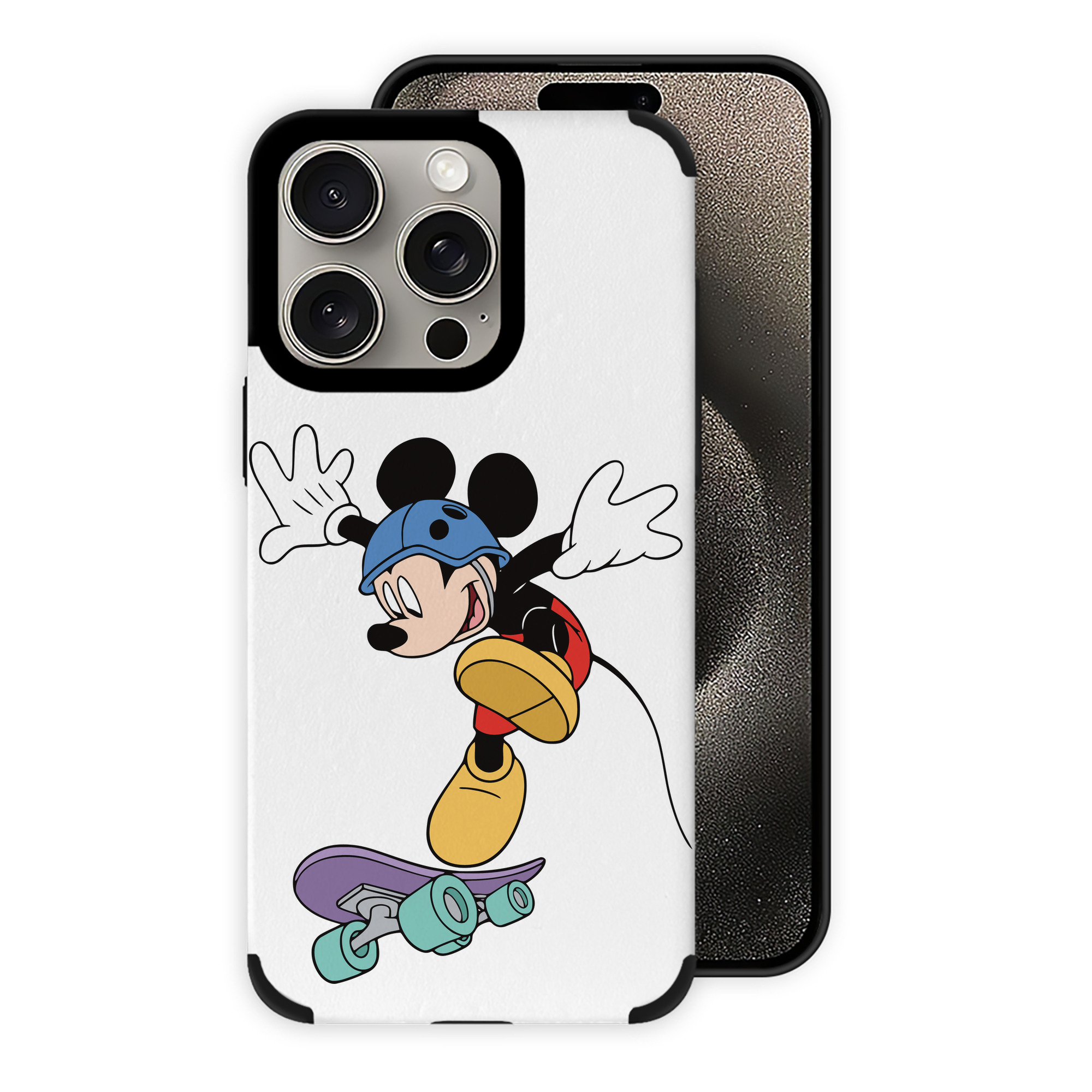 （画像用） ミッキーマウス Mickey Mouse 【iPhone15ProMax対応】 PUレザー スマホケース 耐衝撃＆黄変防止