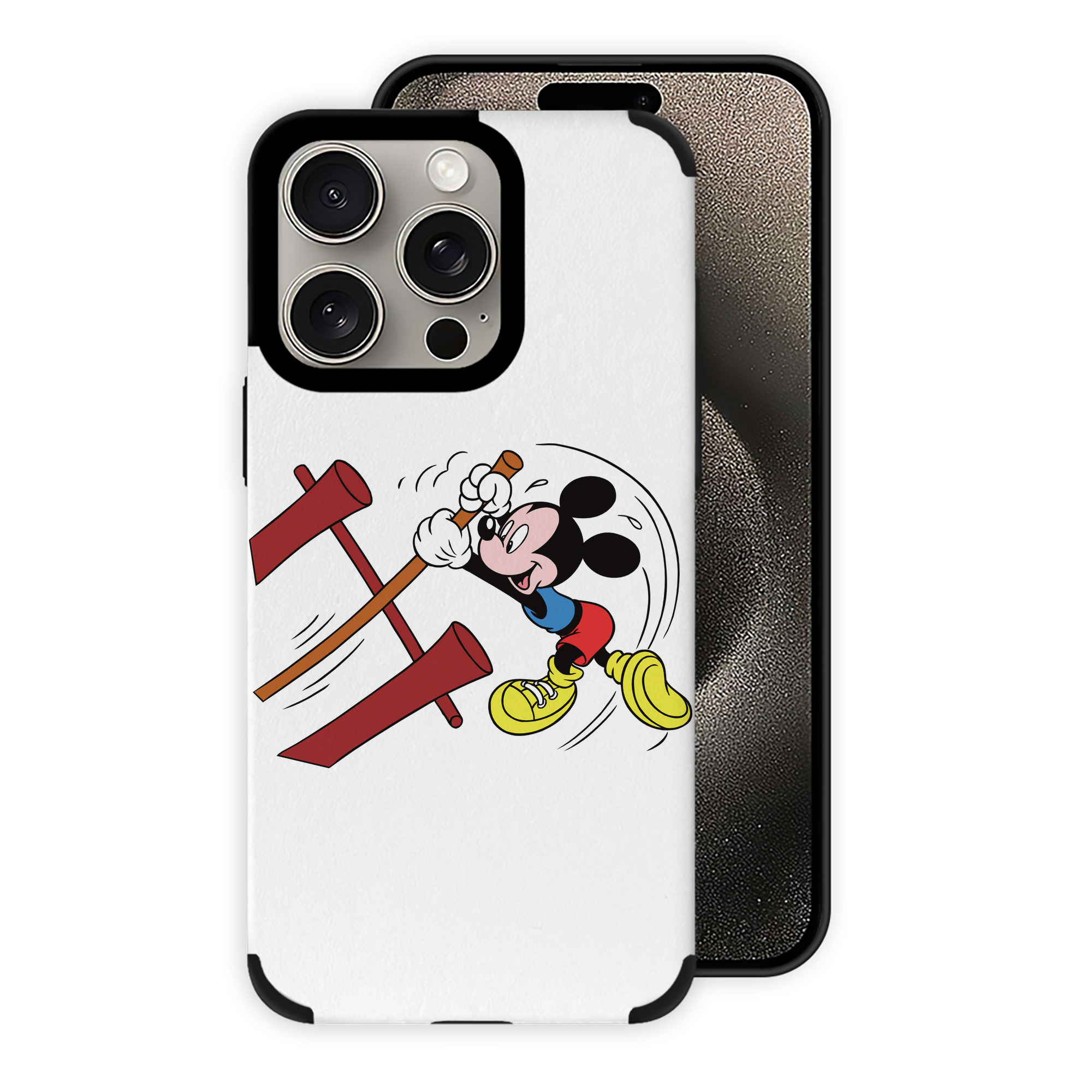 （画像用） ミッキーマウス Mickey Mouse 【iPhone15ProMax対応】 PUレザー スマホケース 耐衝撃＆黄変防止
