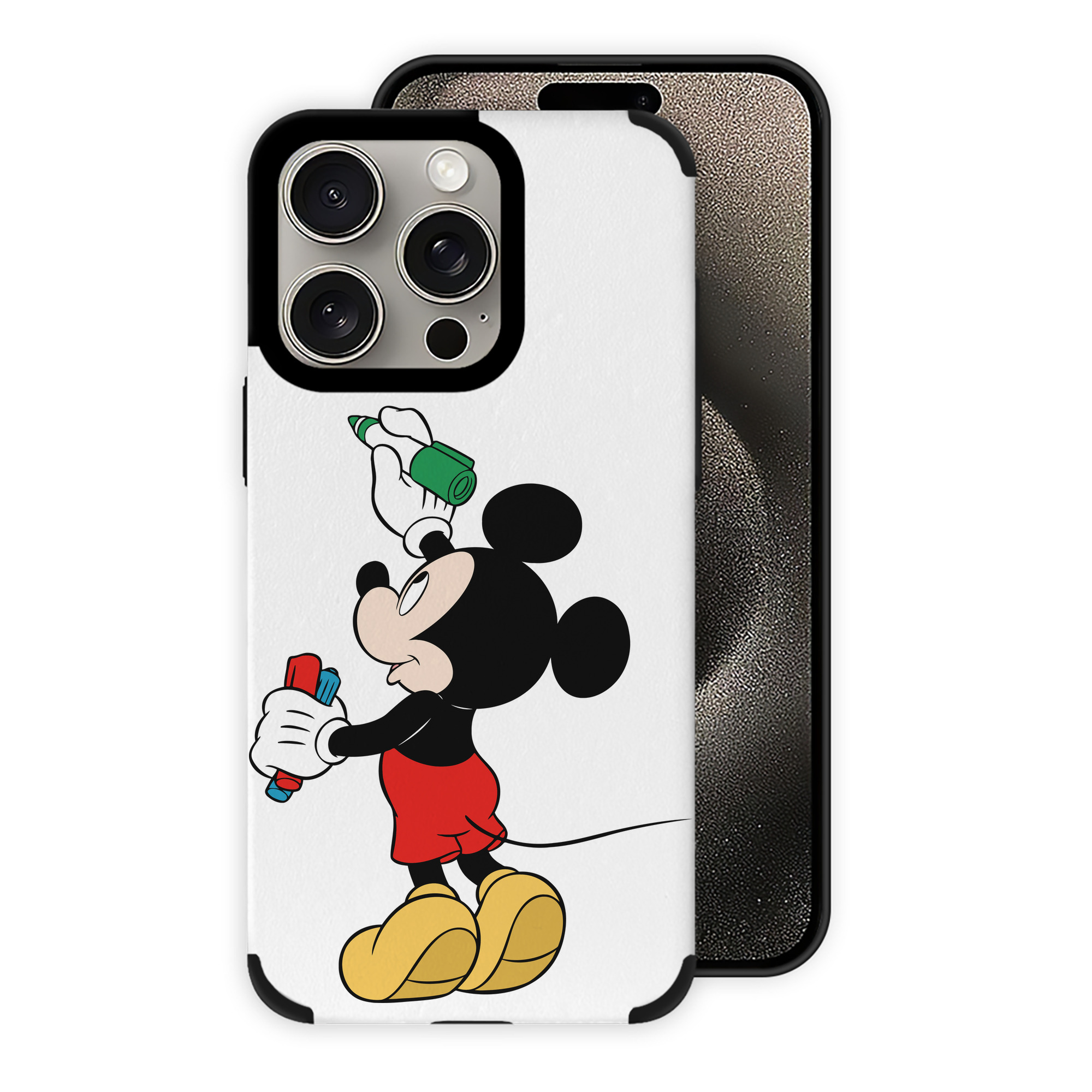 （画像用） ミッキーマウス Mickey Mouse 【iPhone15ProMax対応】 PUレザー スマホケース 耐衝撃＆黄変防止