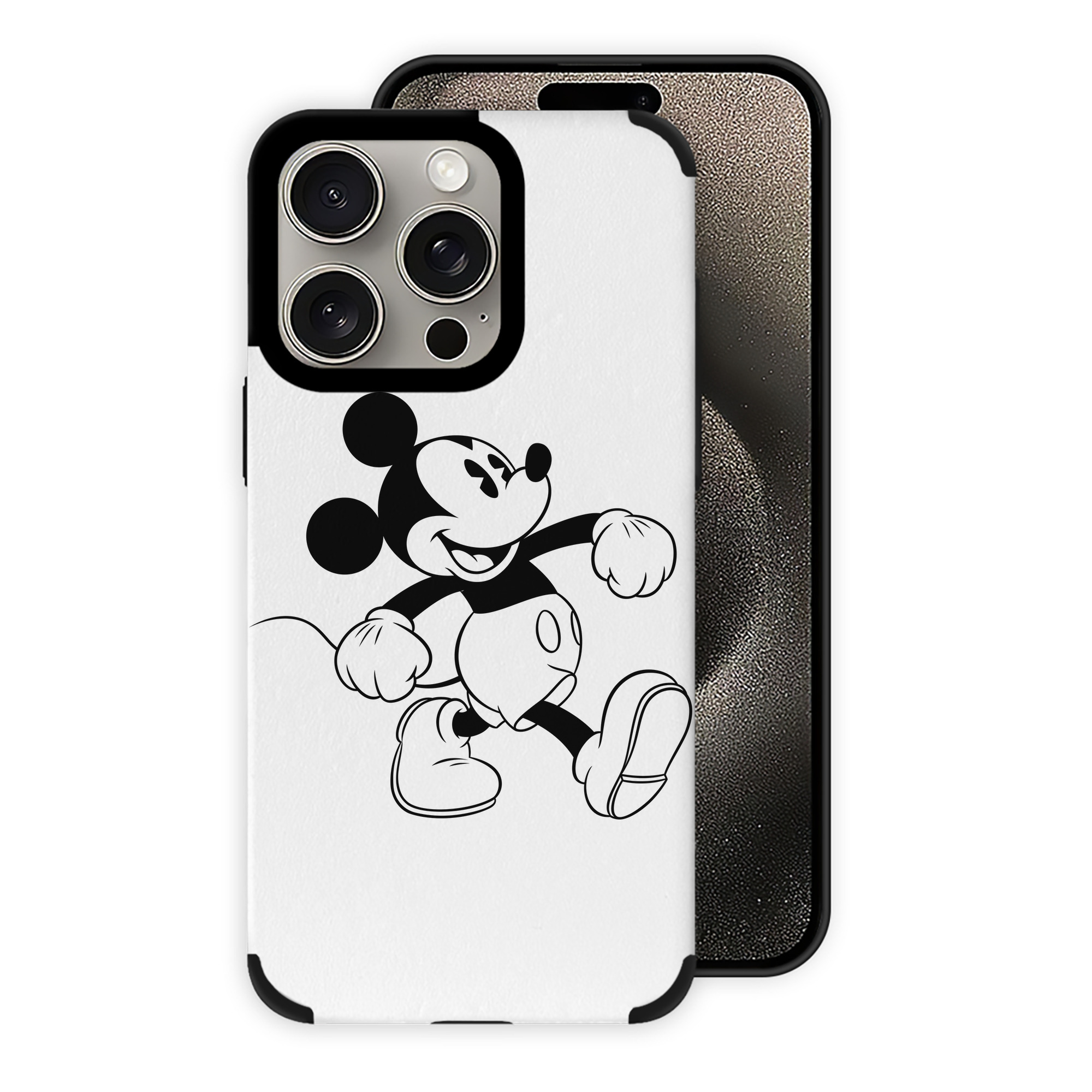 （画像用） ミッキーマウス Mickey Mouse 【iPhone15ProMax対応】 PUレザー スマホケース 耐衝撃＆黄変防止
