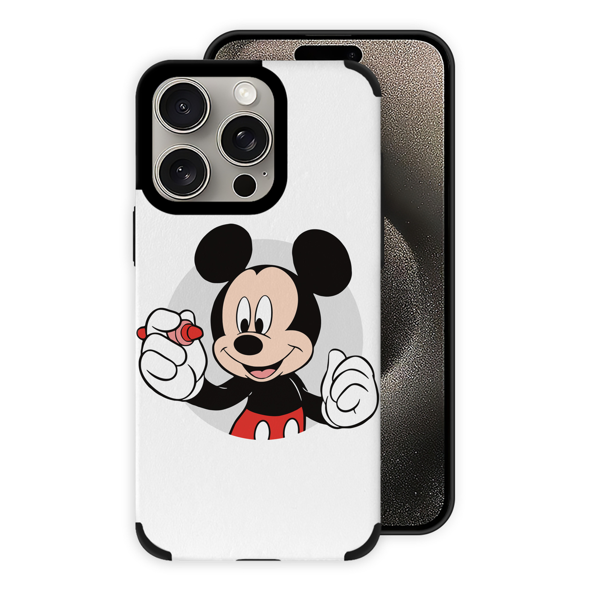 （画像用） ミッキーマウス Mickey Mouse 【iPhone15ProMax対応】 PUレザー スマホケース 耐衝撃＆黄変防止