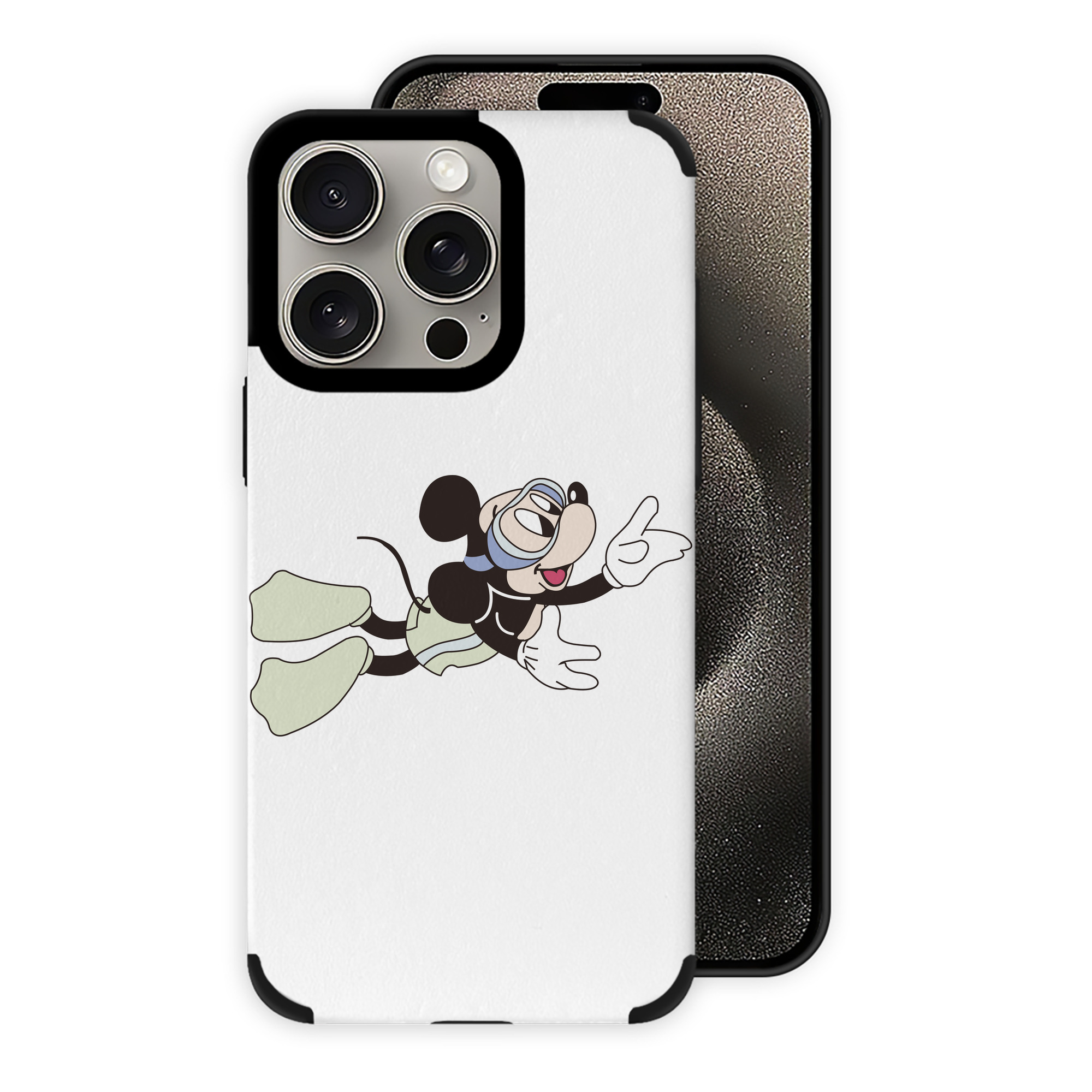 （画像用） ミッキーマウス Mickey Mouse 【iPhone15ProMax対応】 PUレザー スマホケース 耐衝撃＆黄変防止