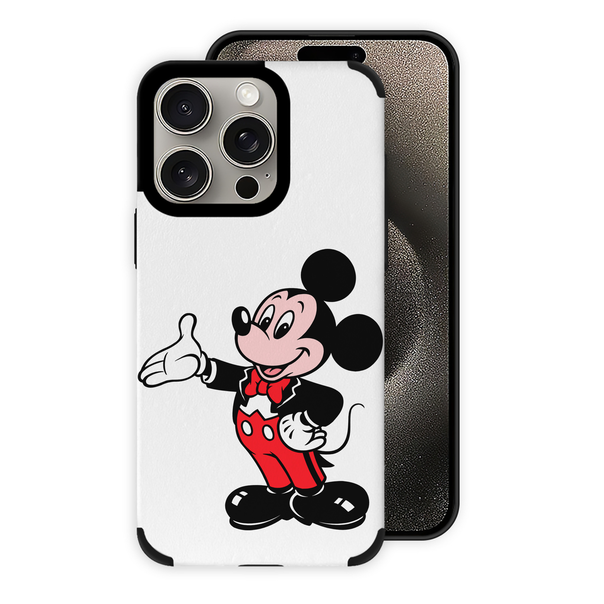 （画像用） ミッキーマウス Mickey Mouse 【iPhone15ProMax対応】 PUレザー スマホケース 耐衝撃＆黄変防止