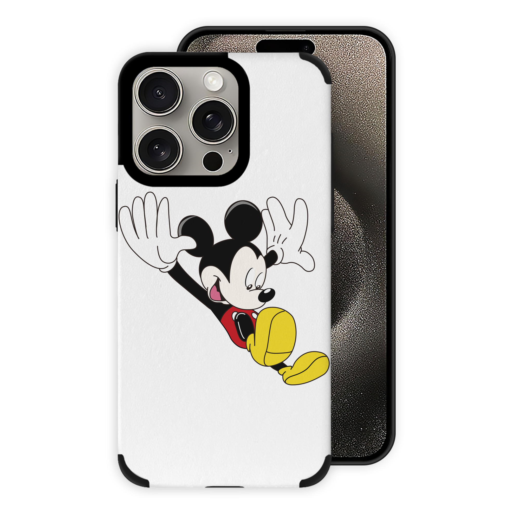 （画像用） ミッキーマウス Mickey Mouse 【iPhone15ProMax対応】 PUレザー スマホケース 耐衝撃＆黄変防止