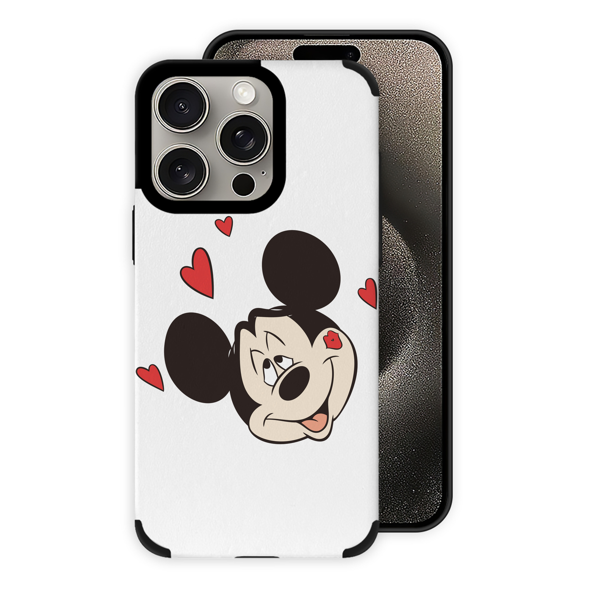 （画像用） ミッキーマウス Mickey Mouse 【iPhone15ProMax対応】 PUレザー スマホケース 耐衝撃＆黄変防止
