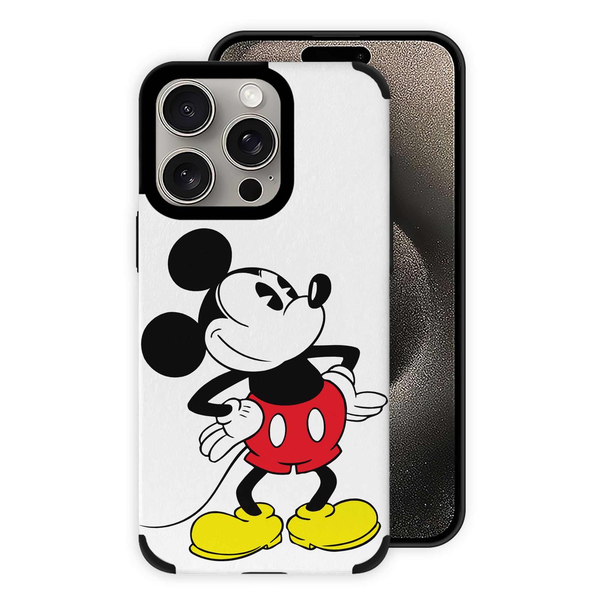 （画像用） ミッキーマウス Mickey Mouse 【iPhone15ProMax対応】 PUレザー スマホケース 耐衝撃＆黄変防止