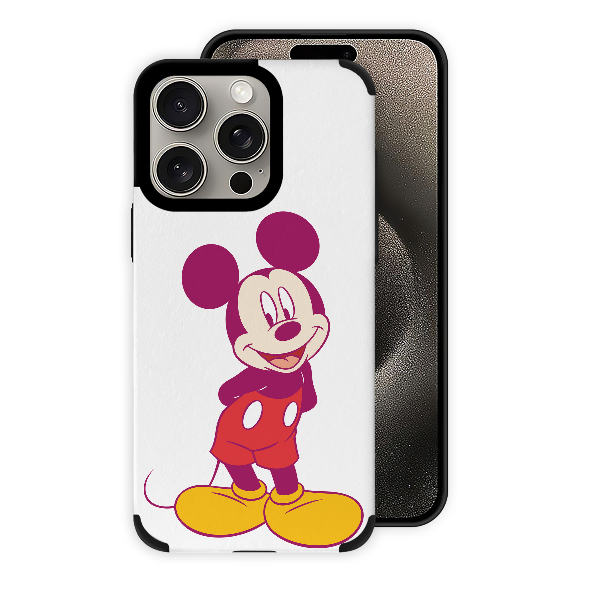 （画像用） ミッキーマウス Mickey Mouse 【iPhone15ProMax対応】 PUレザー スマホケース 耐衝撃＆黄変防止