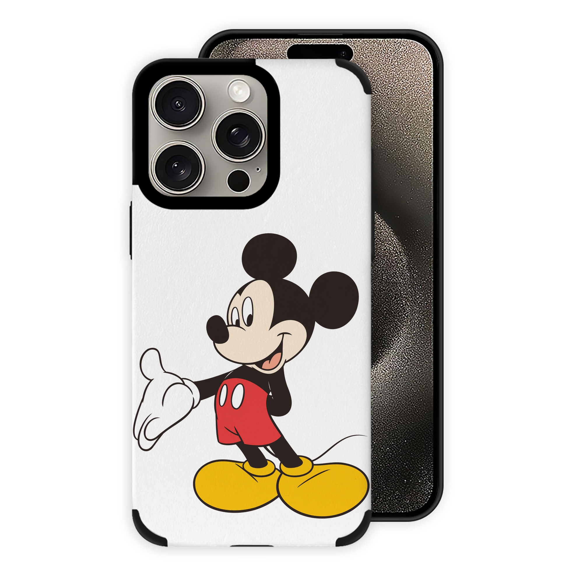 （画像用） ミッキーマウス Mickey Mouse 【iPhone15ProMax対応】 PUレザー スマホケース 耐衝撃＆黄変防止
