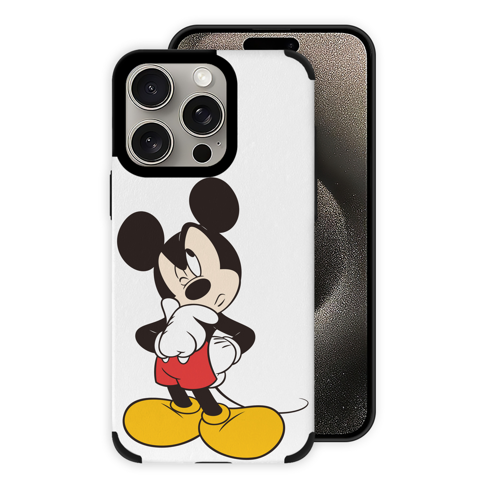 （画像用） ミッキーマウス Mickey Mouse 【iPhone15ProMax対応】 PUレザー スマホケース 耐衝撃＆黄変防止