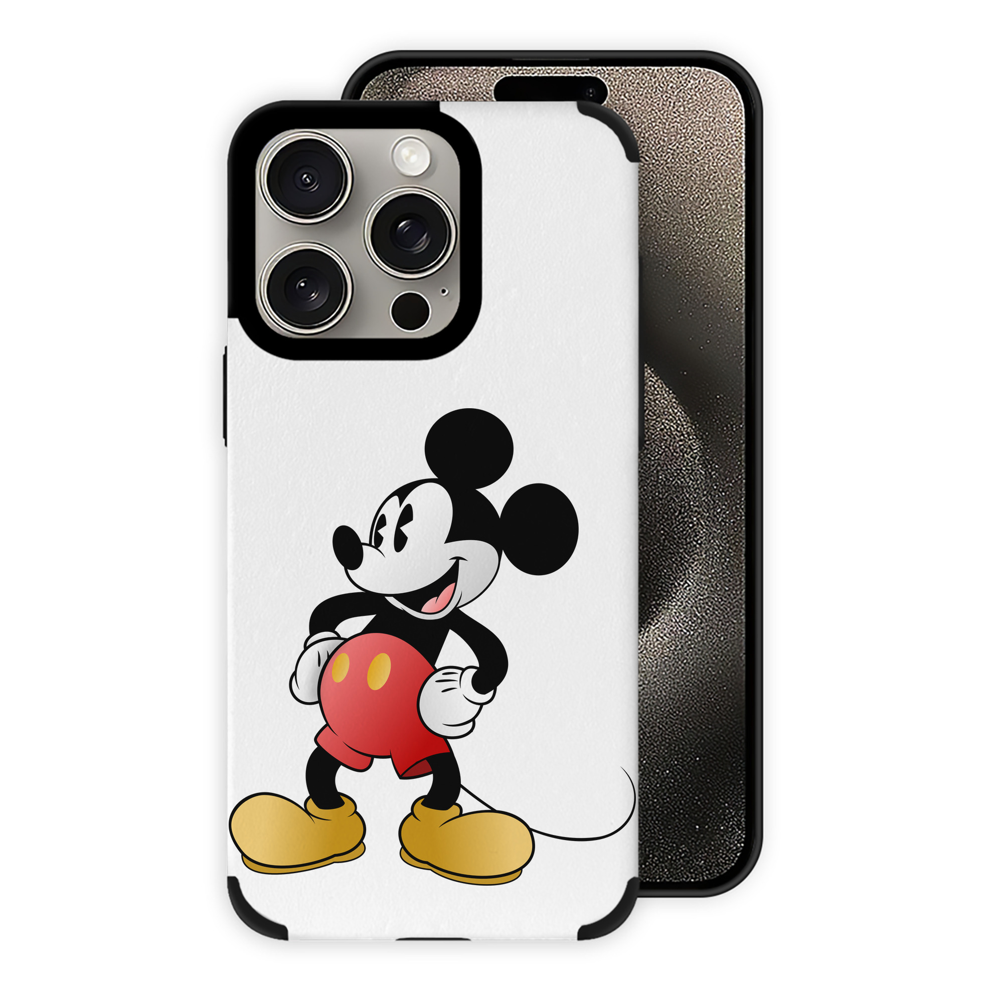 （画像用） ミッキーマウス Mickey Mouse 【iPhone15ProMax対応】 PUレザー スマホケース 耐衝撃＆黄変防止