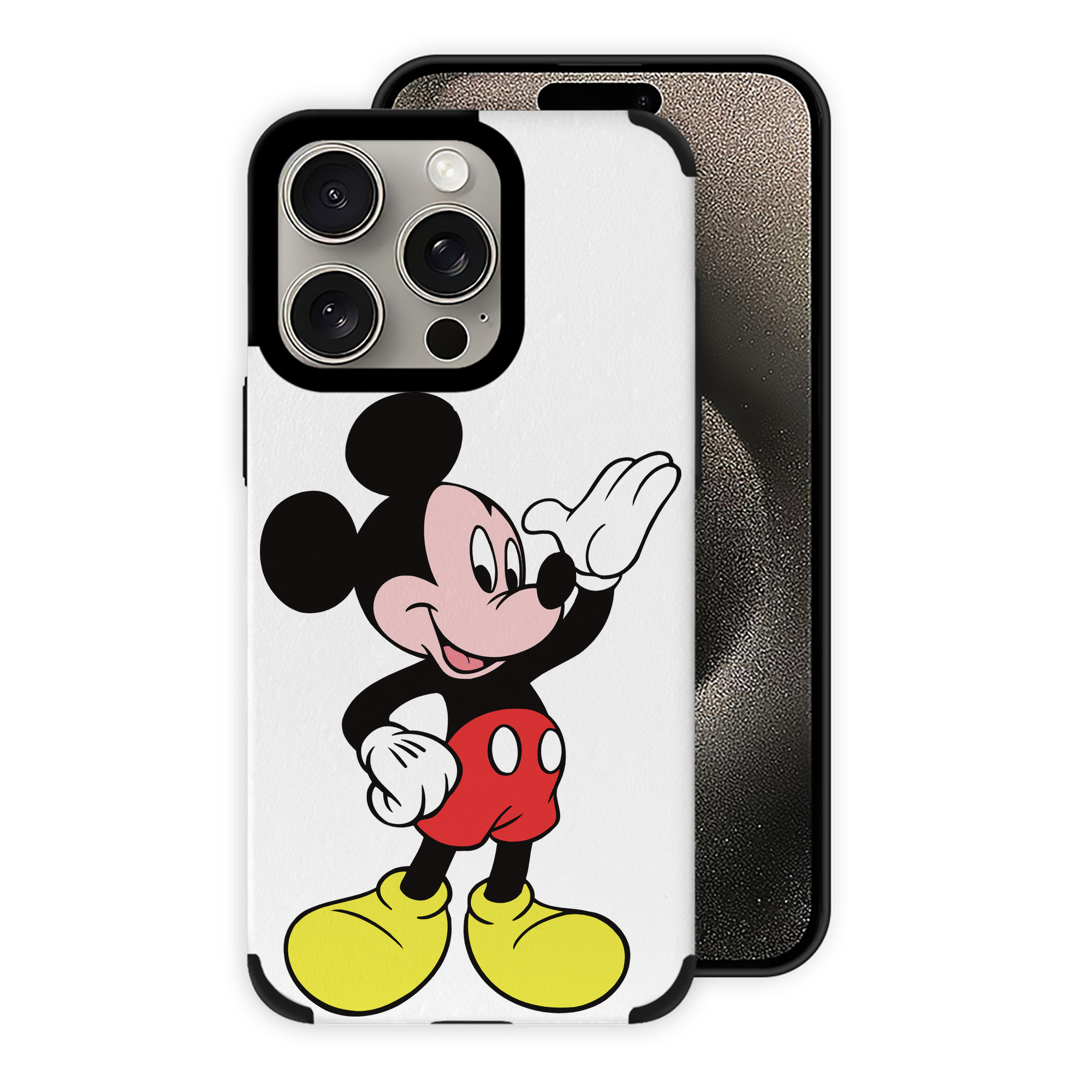 （画像用） ミッキーマウス Mickey Mouse 【iPhone15ProMax対応】 PUレザー スマホケース 耐衝撃＆黄変防止