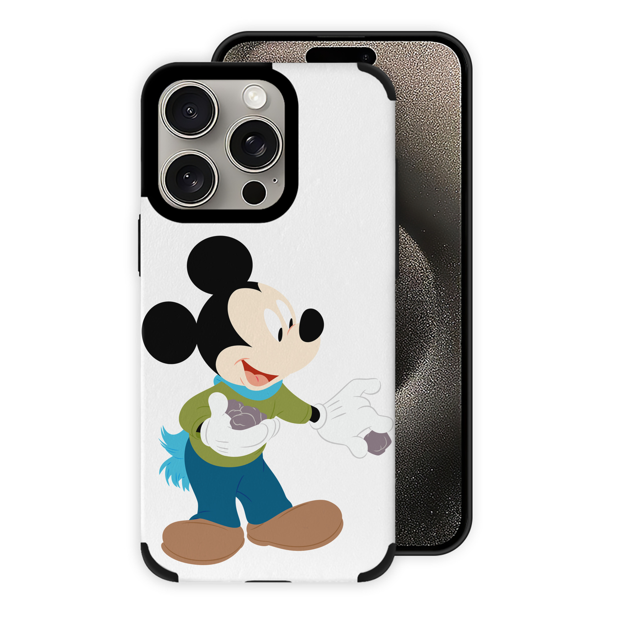 （画像用） ミッキーマウス Mickey Mouse 【iPhone15ProMax対応】 PUレザー スマホケース 耐衝撃＆黄変防止