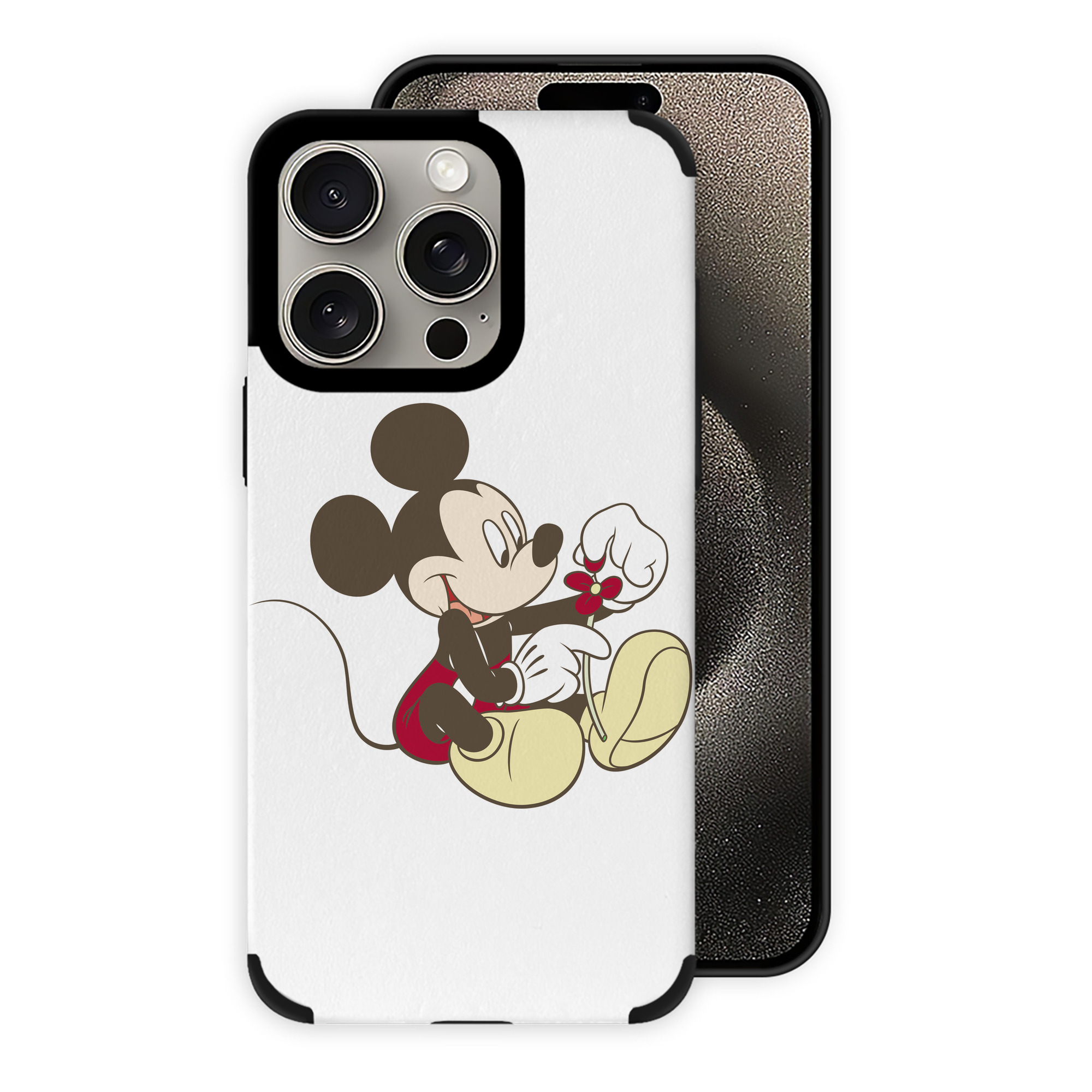 （画像用） ミッキーマウス Mickey Mouse 【iPhone15ProMax対応】 PUレザー スマホケース 耐衝撃＆黄変防止