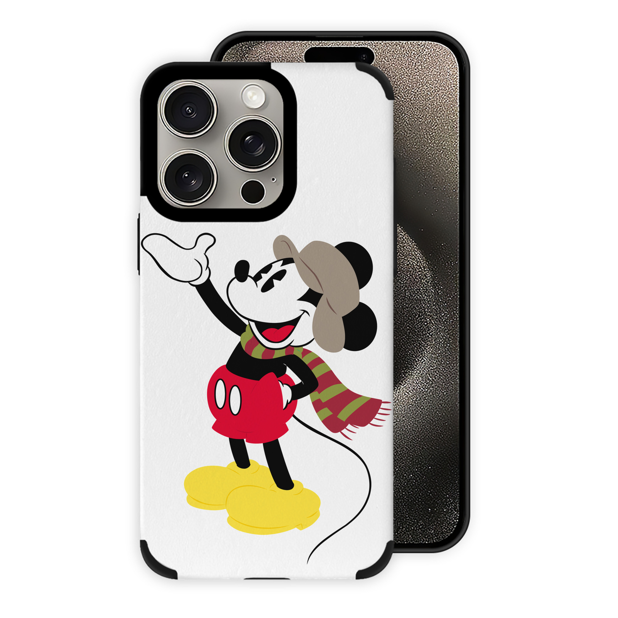 （画像用） ミッキーマウス Mickey Mouse 【iPhone15ProMax対応】 PUレザー スマホケース 耐衝撃＆黄変防止