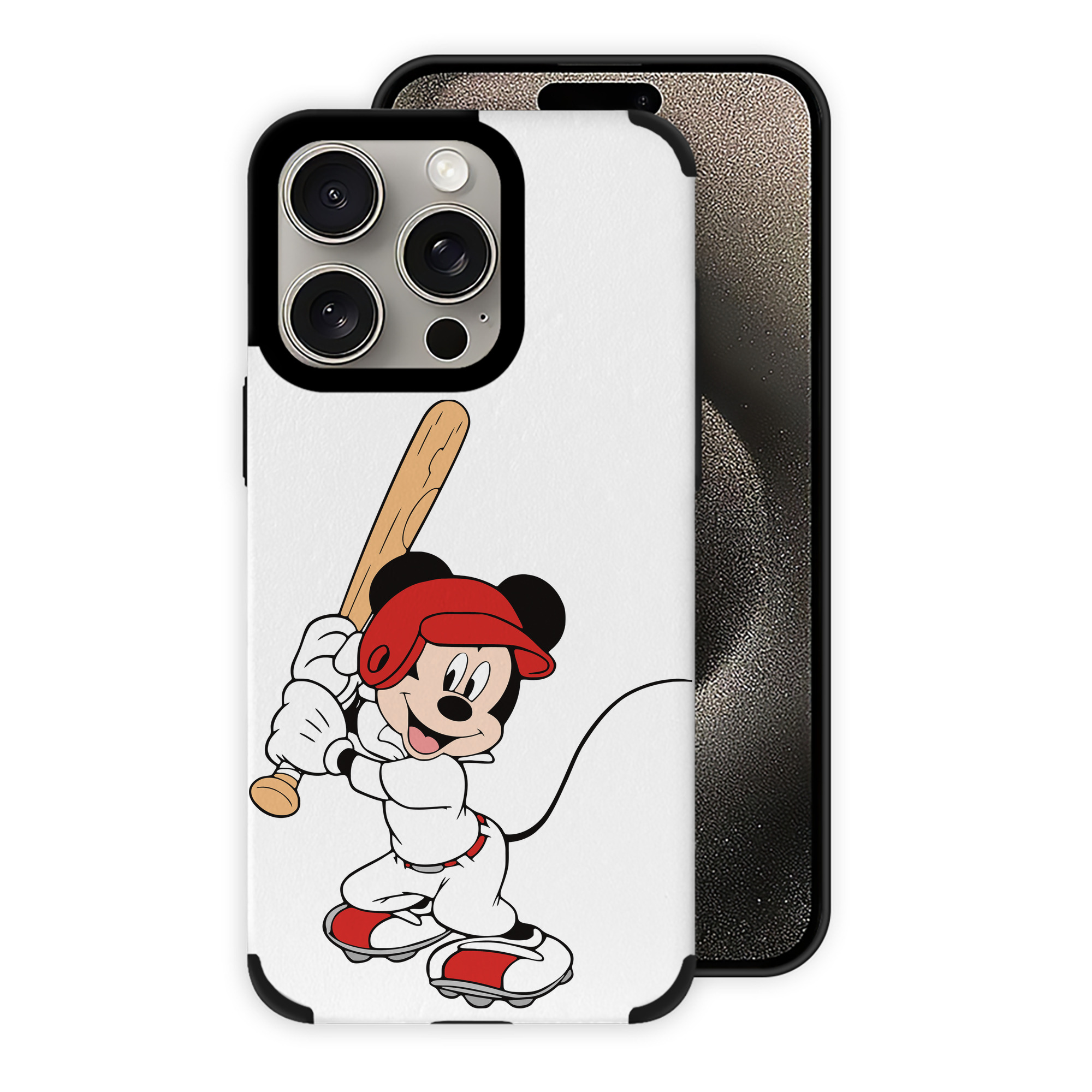 （画像用） ミッキーマウス Mickey Mouse 【iPhone15ProMax対応】 PUレザー スマホケース 耐衝撃＆黄変防止