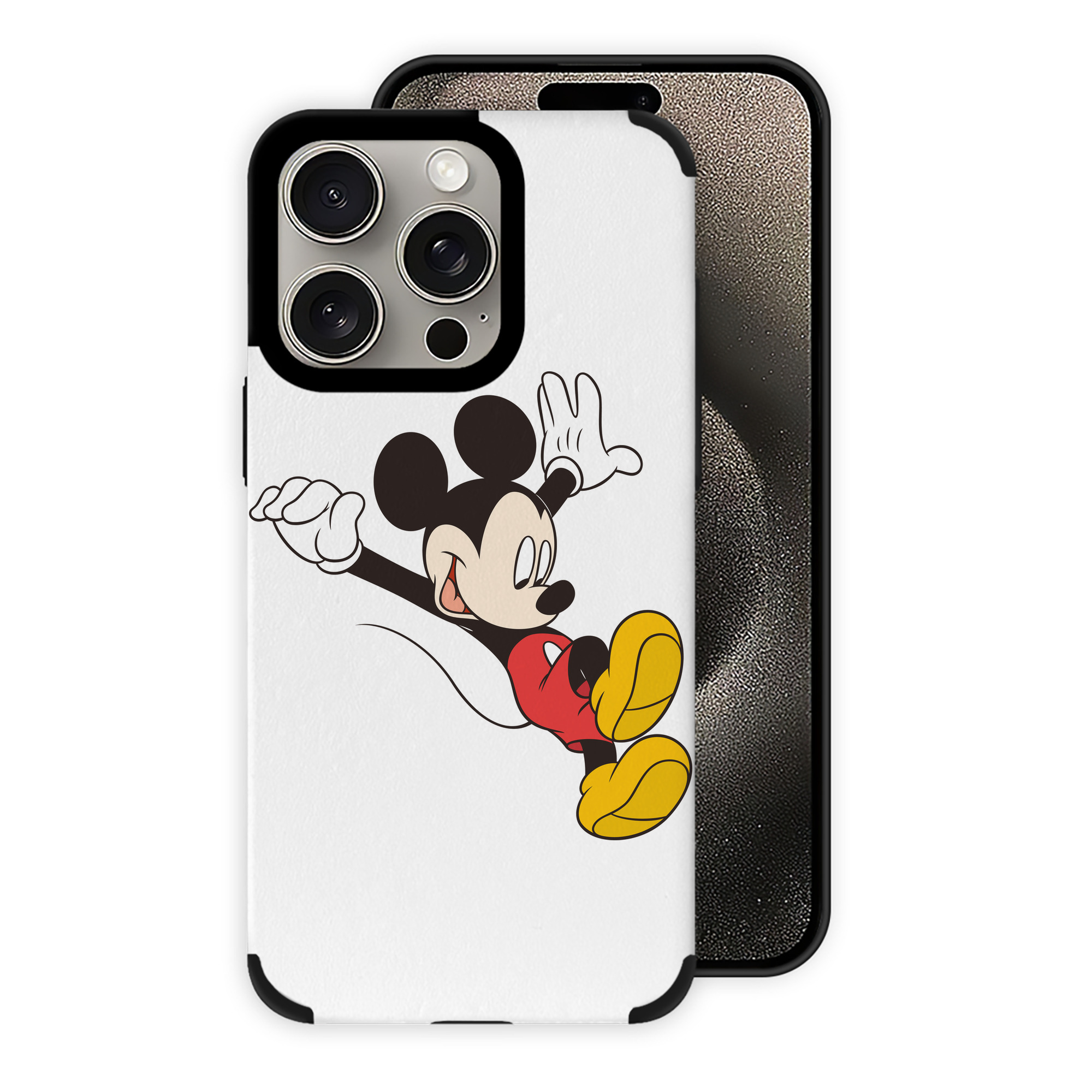 （画像用） ミッキーマウス Mickey Mouse 【iPhone15ProMax対応】 PUレザー スマホケース 耐衝撃＆黄変防止