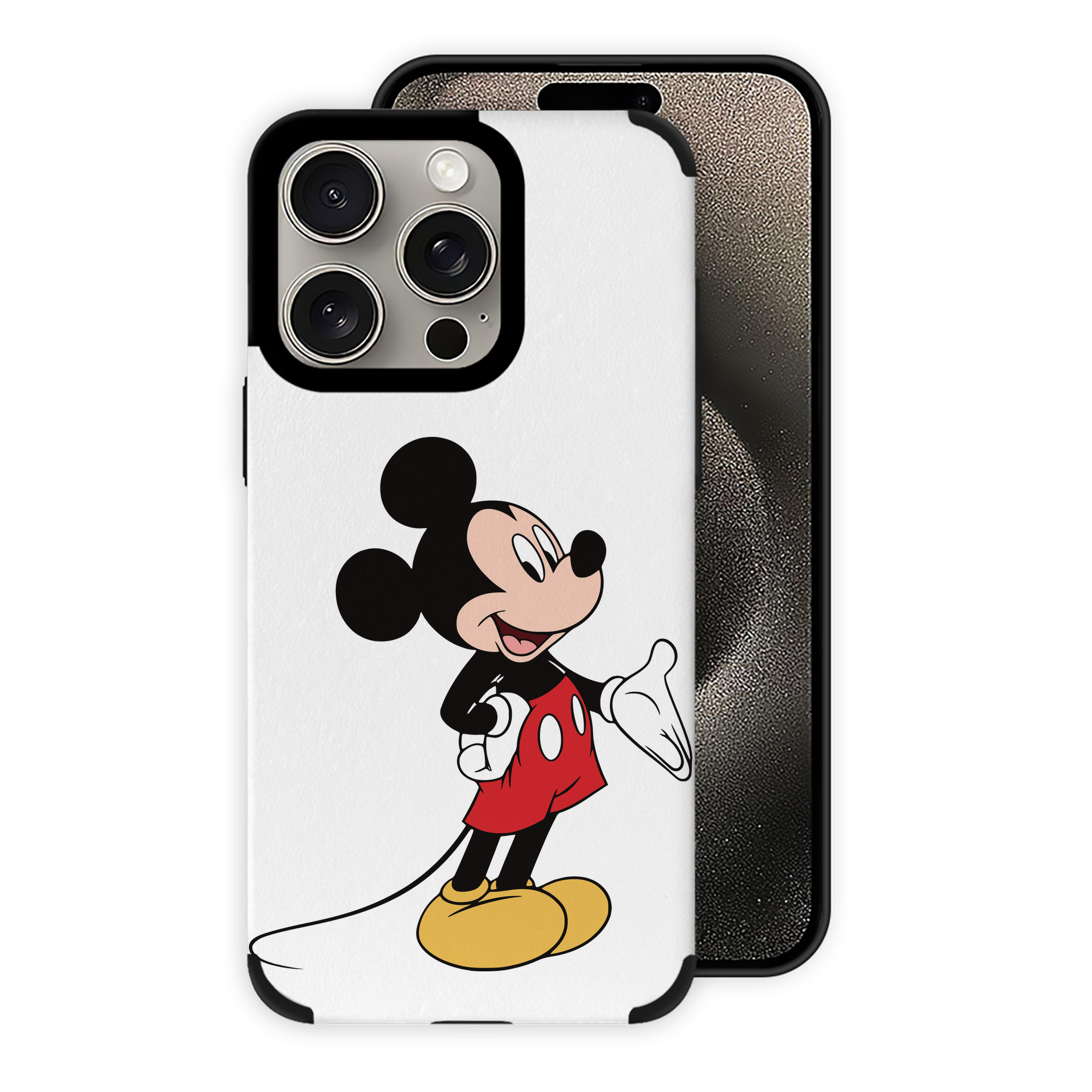 （画像用） ミッキーマウス Mickey Mouse 【iPhone15ProMax対応】 PUレザー スマホケース 耐衝撃＆黄変防止