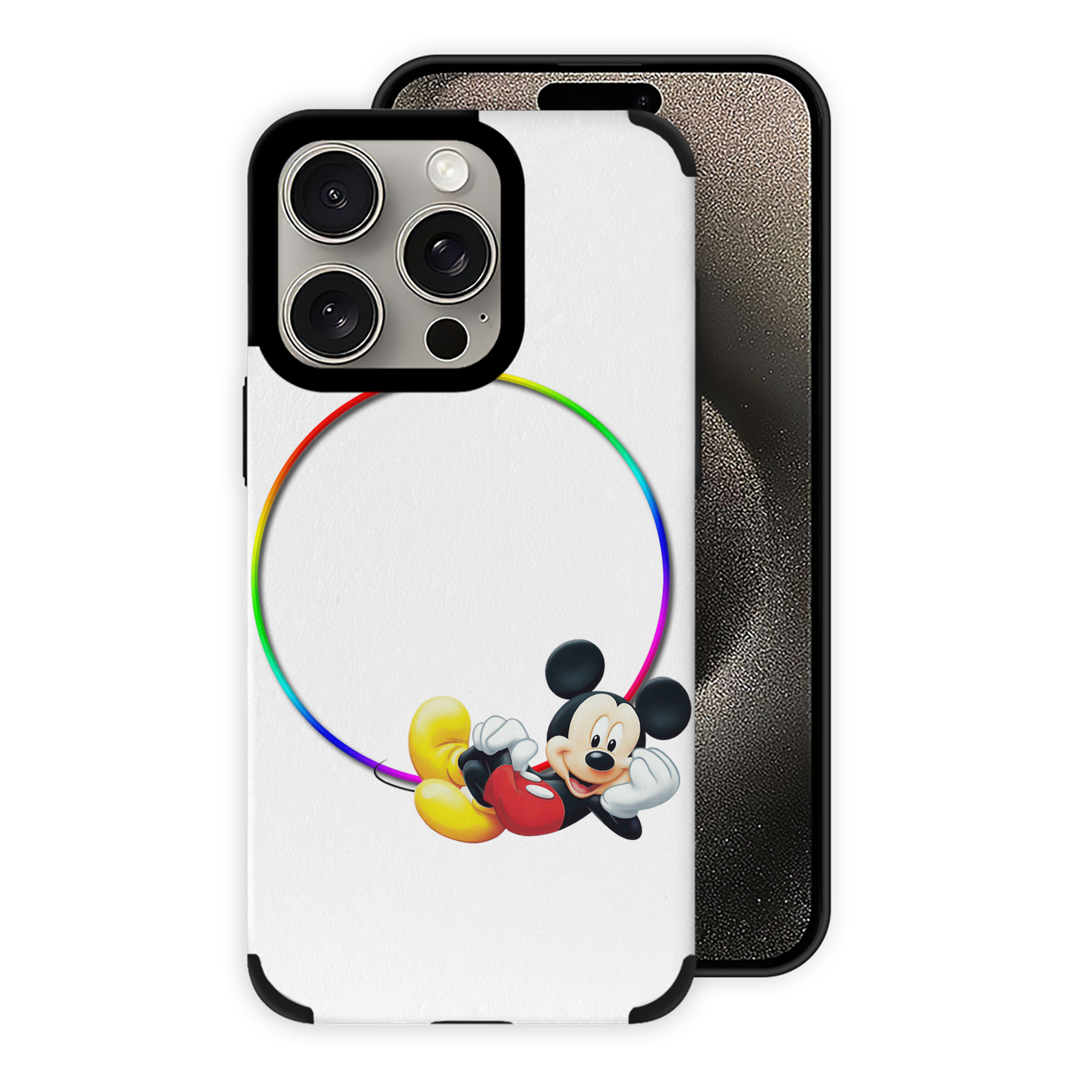 （画像用） ミッキーマウス Mickey Mouse 【iPhone15ProMax対応】 PUレザー スマホケース 耐衝撃＆黄変防止