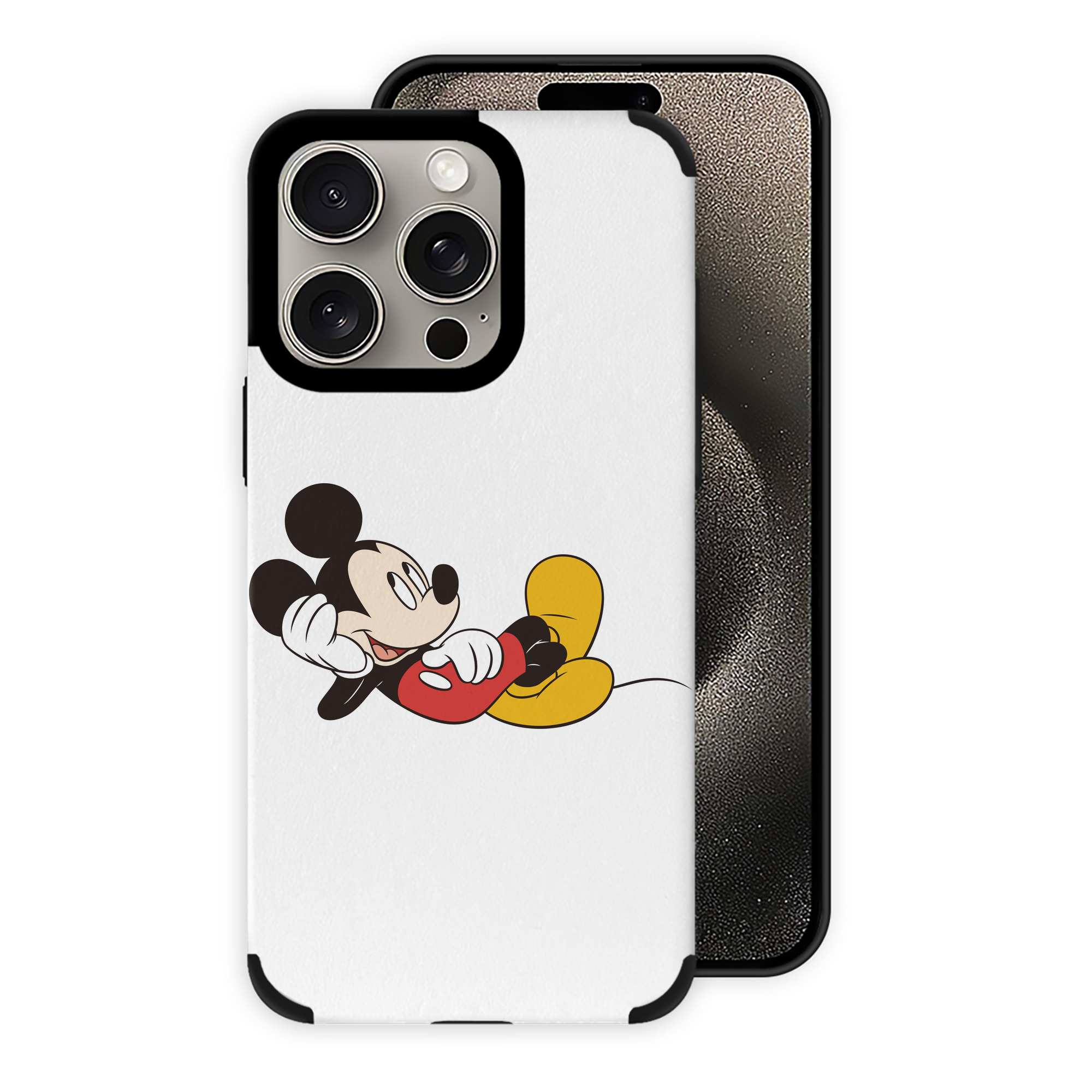 （画像用） ミッキーマウス Mickey Mouse 【iPhone15ProMax対応】 PUレザー スマホケース 耐衝撃＆黄変防止