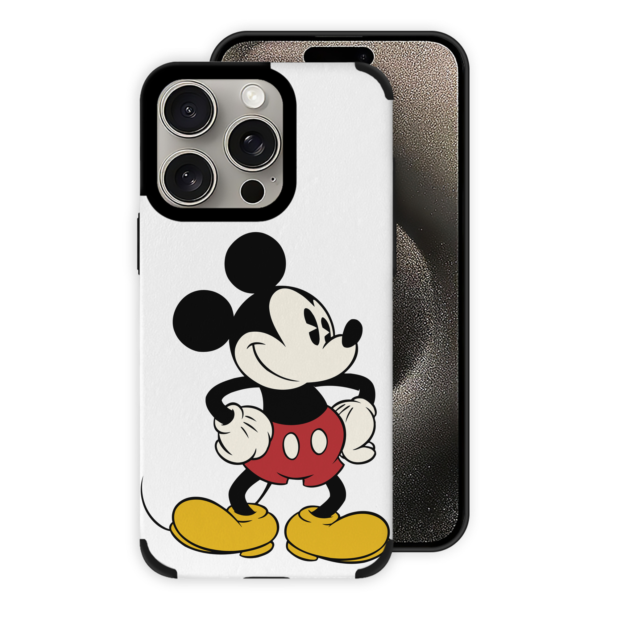 （画像用） ミッキーマウス Mickey Mouse 【iPhone15ProMax対応】 PUレザー スマホケース 耐衝撃＆黄変防止