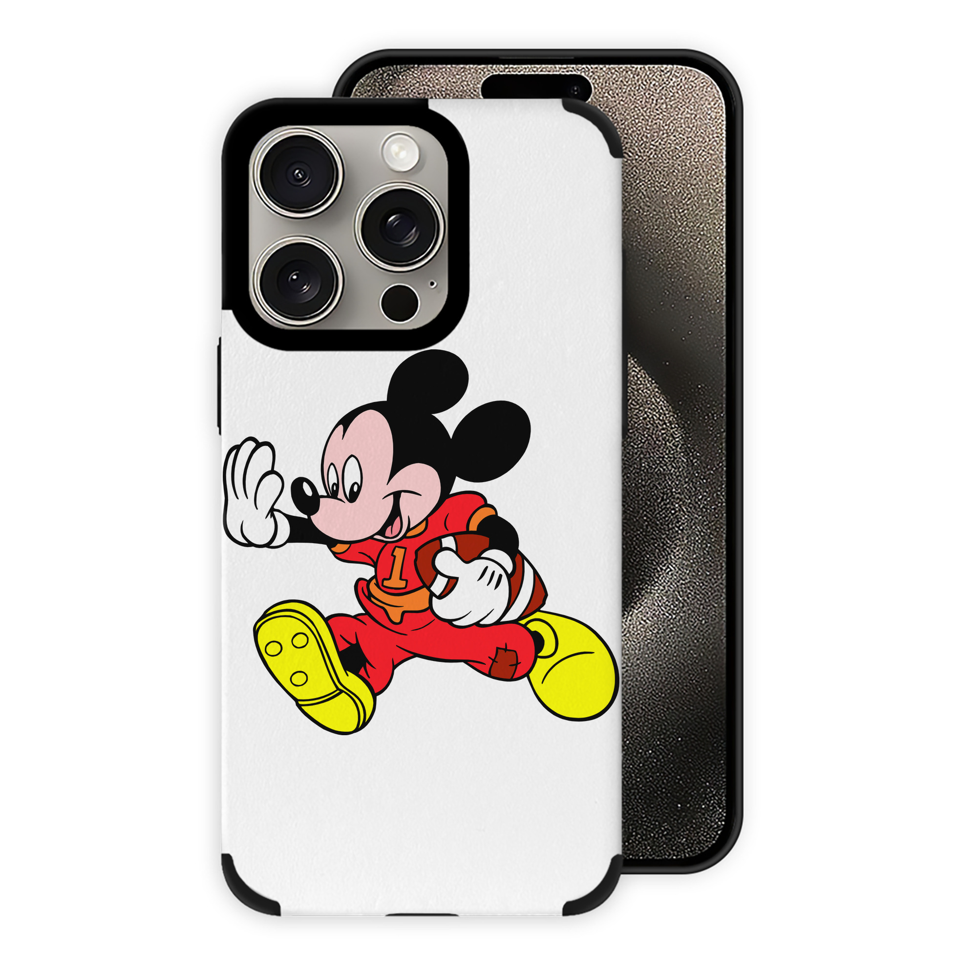 （画像用） ミッキーマウス Mickey Mouse 【iPhone15ProMax対応】 PUレザー スマホケース 耐衝撃＆黄変防止