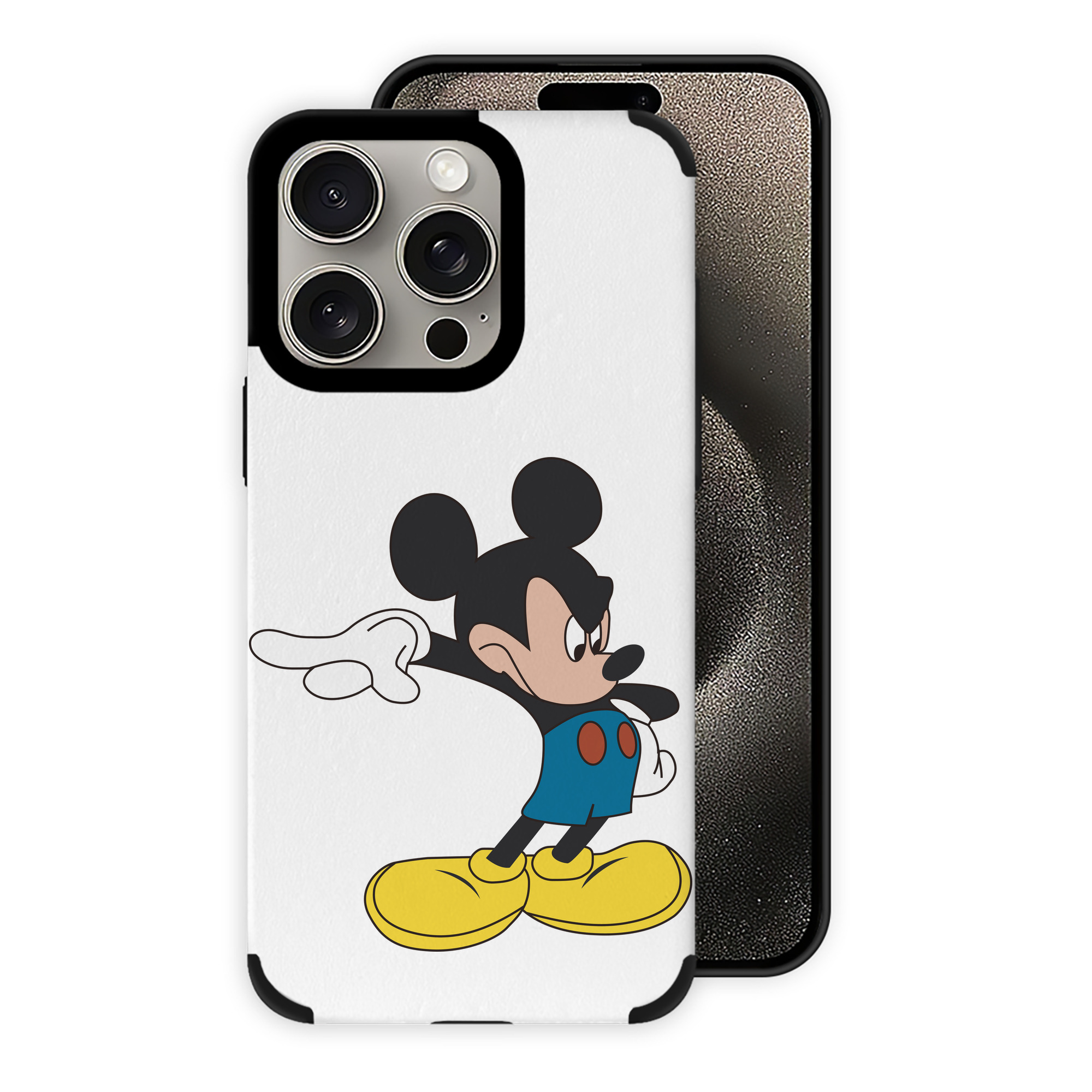 （画像用） ミッキーマウス Mickey Mouse 【iPhone15ProMax対応】 PUレザー スマホケース 耐衝撃＆黄変防止